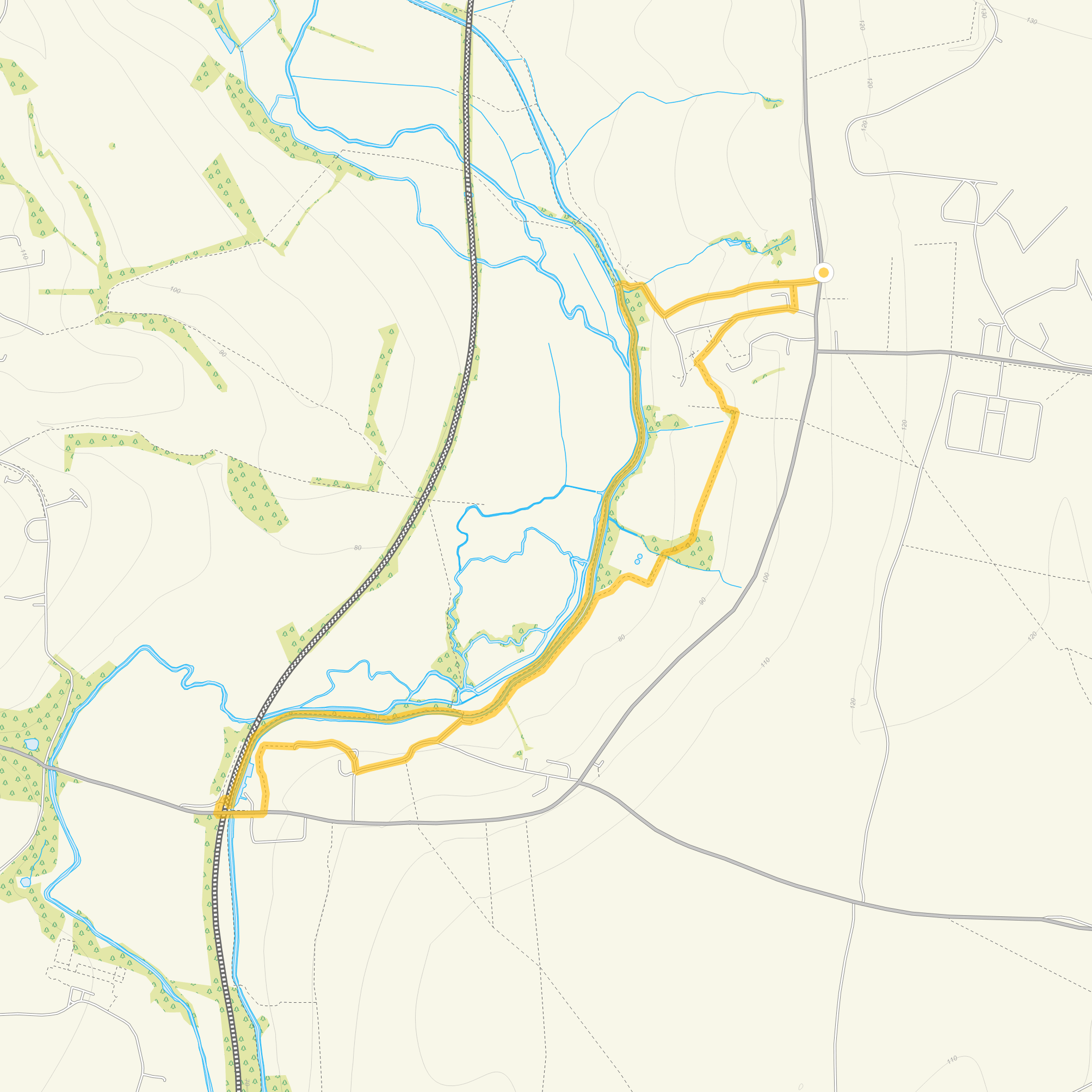 Route map for Heyford Walk 1, a 3.5 mile circular walk in Oxfordshire