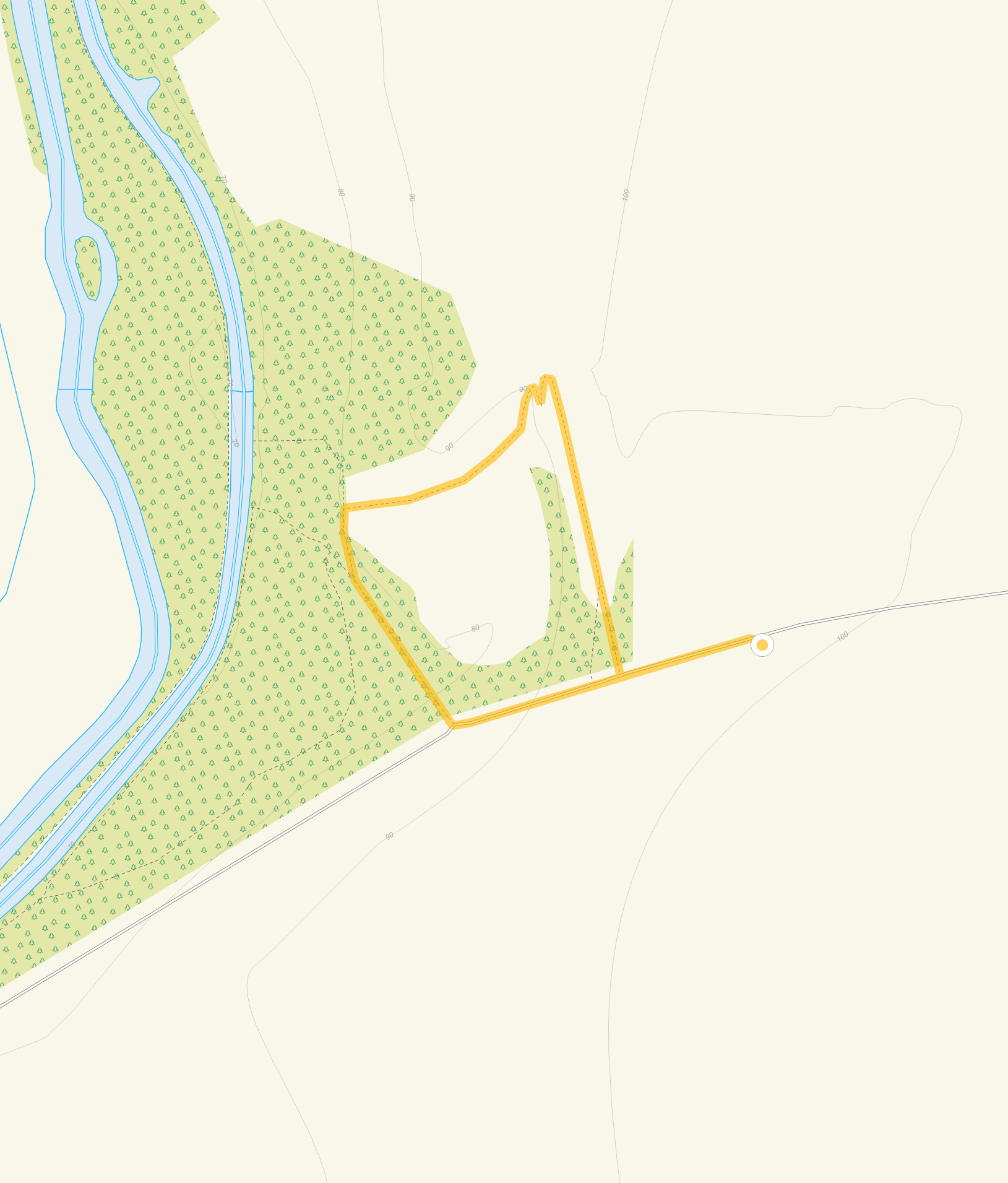 Route map for Kirtlington Walk 1, a 0.5 mile circular walk in Oxfordshire