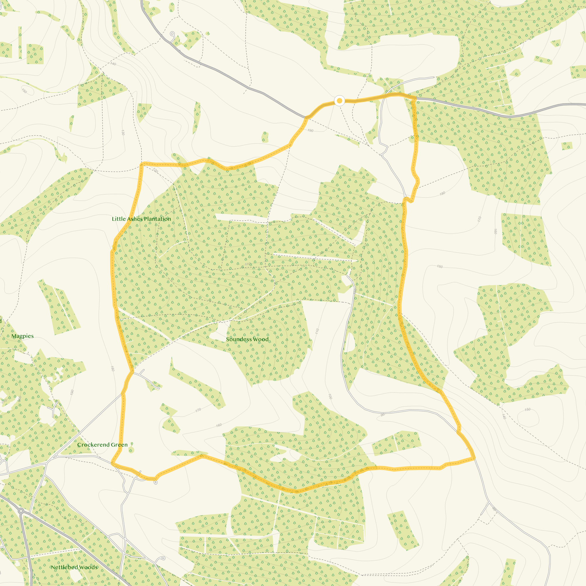 Route map for Maidensgrove Walk 1, a 4.5 mile circular walk in Oxfordshire