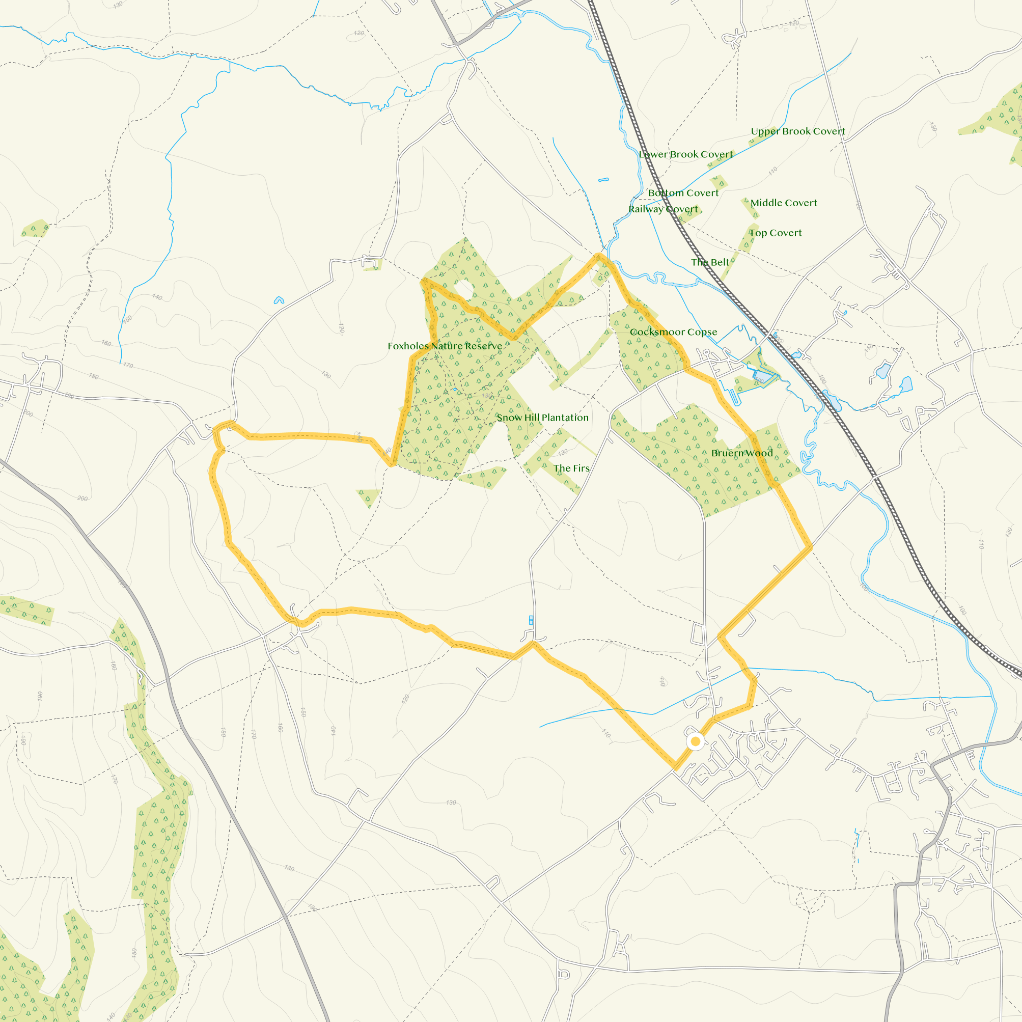 Route map for Milton-under-Wychwood Walk 2, a 7.25 mile circular walk in Oxfordshire