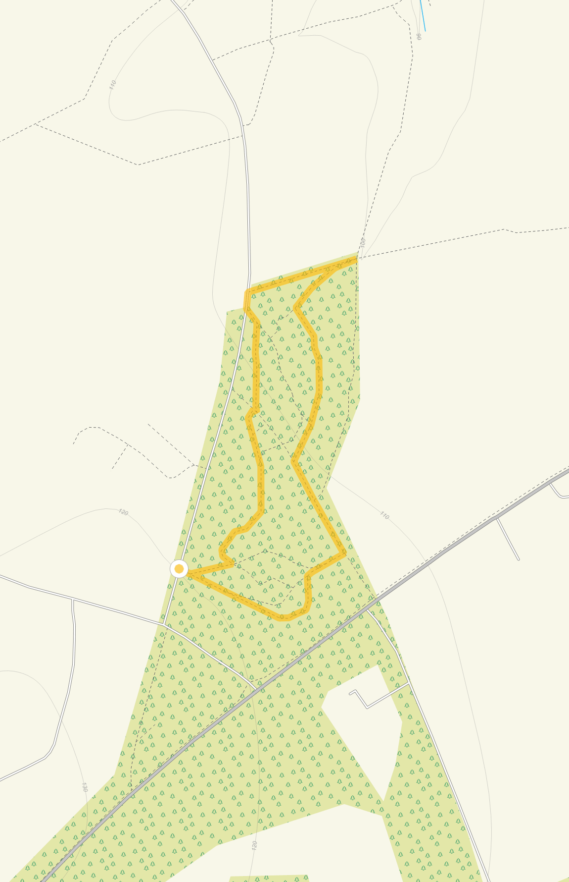 Route map for North Leigh Walk 1, a 1 mile circular walk in Oxfordshire