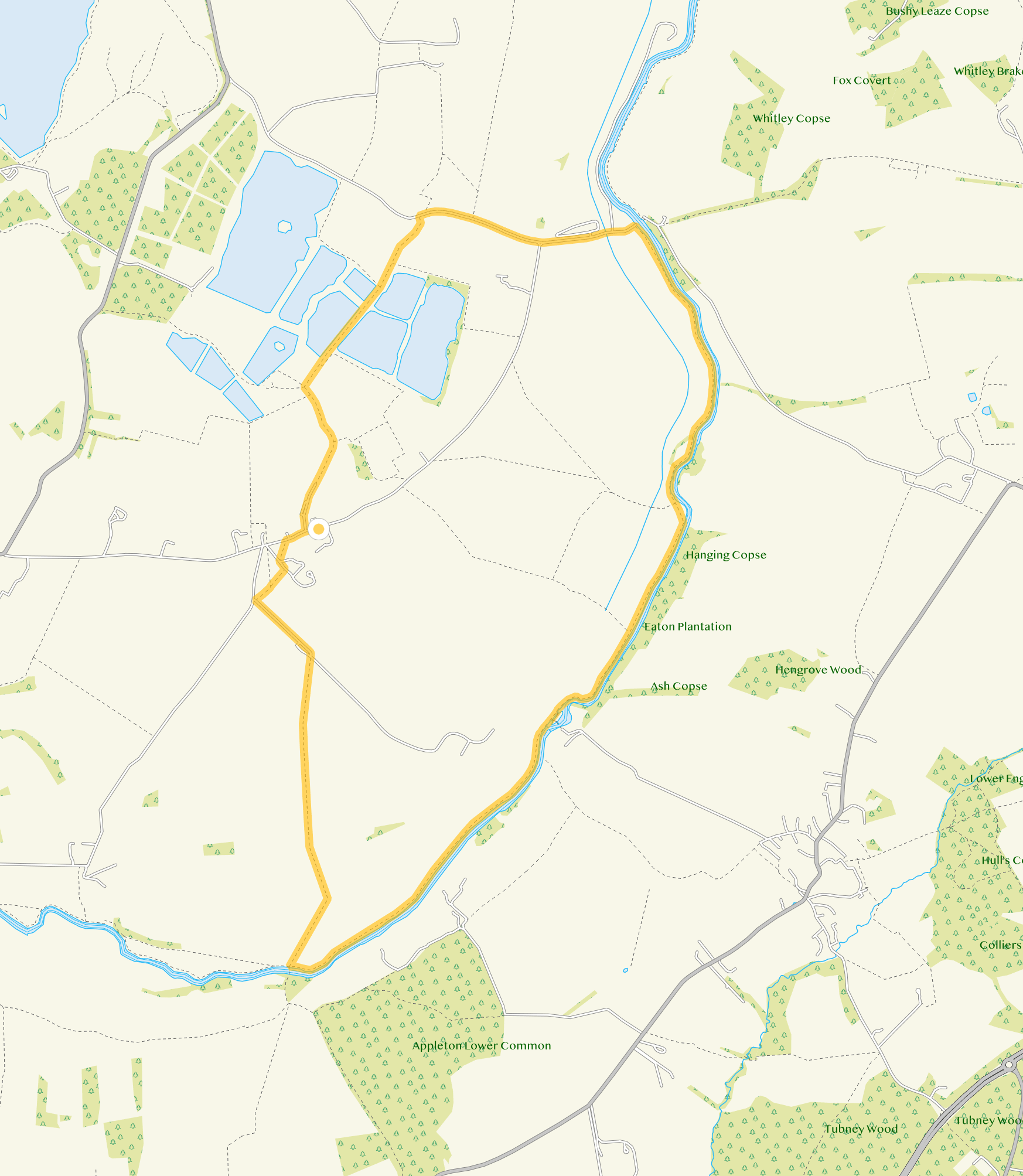 Route map for Northmoor Walk 2, a 5.5 mile circular walk in Oxfordshire