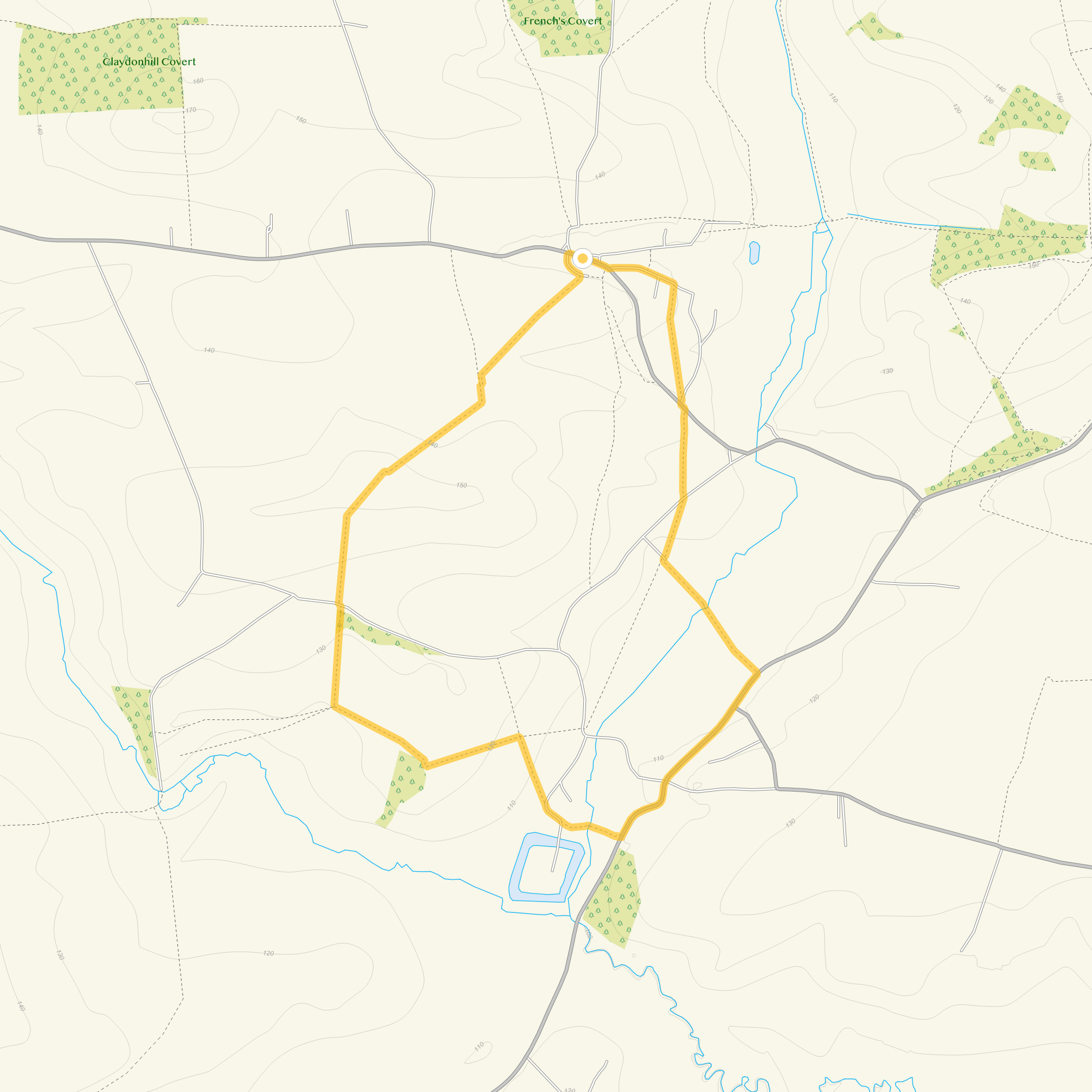 Route map for North Newington Walk, a 3 mile circular walk in Oxfordshire