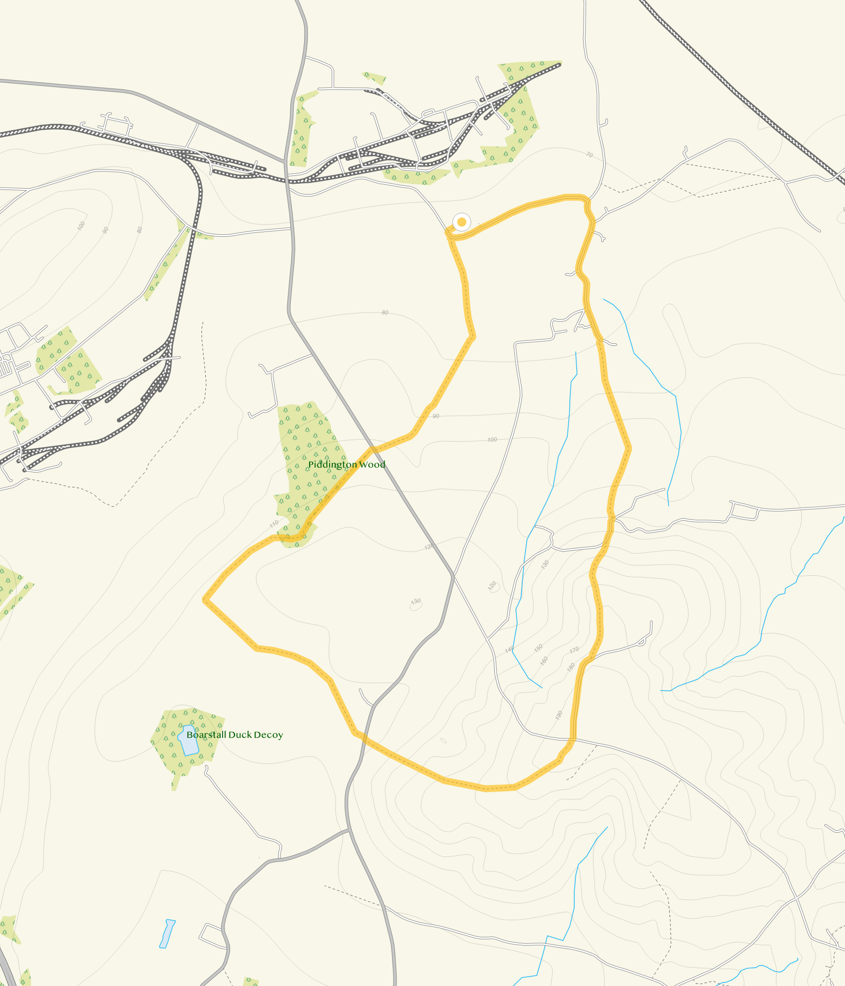 Route map for Piddington Walk, a 4.5 mile circular walk in Oxfordshire