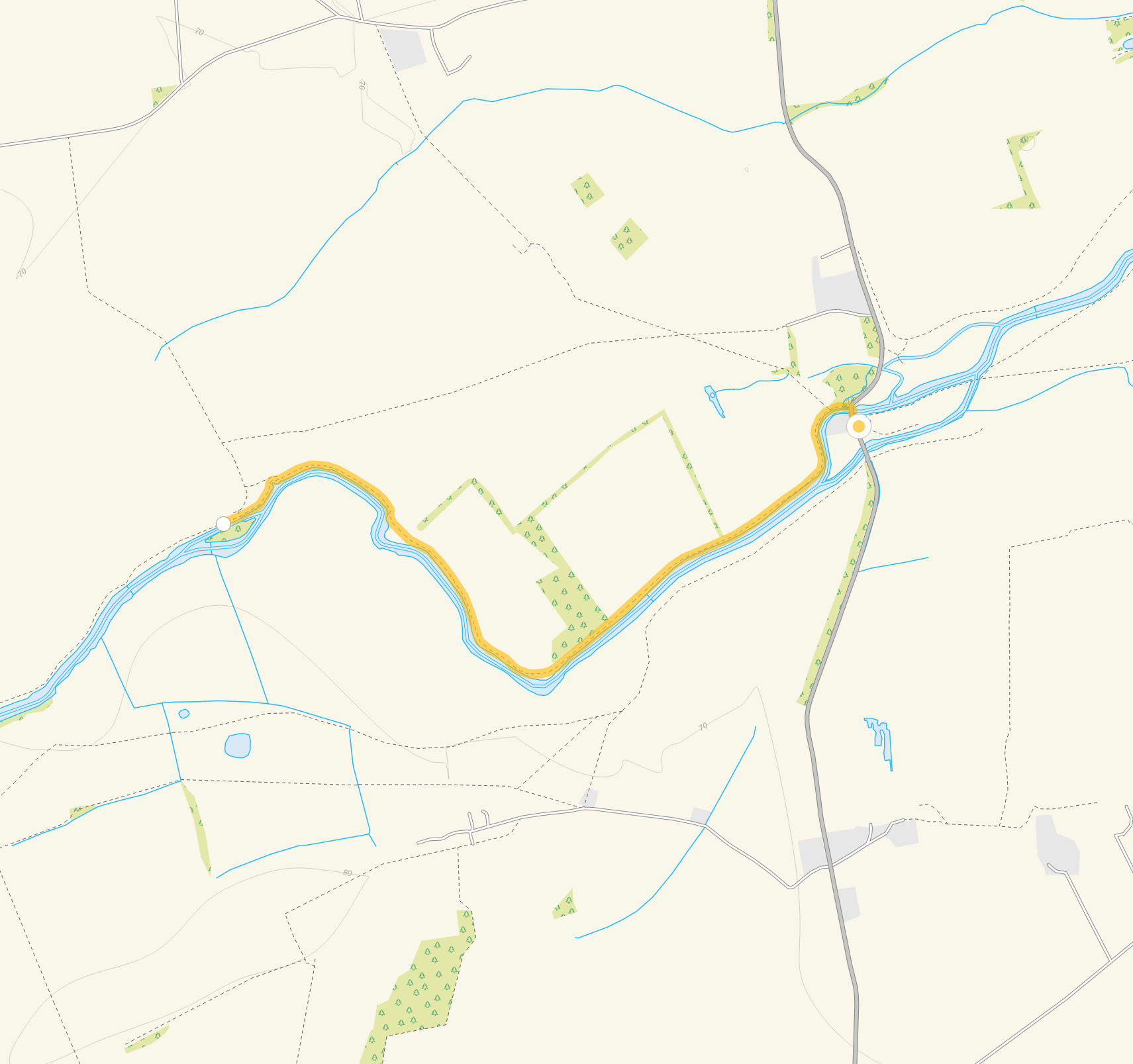 Route map for Radcot Walk, a 2.25 mile circular walk in Oxfordshire