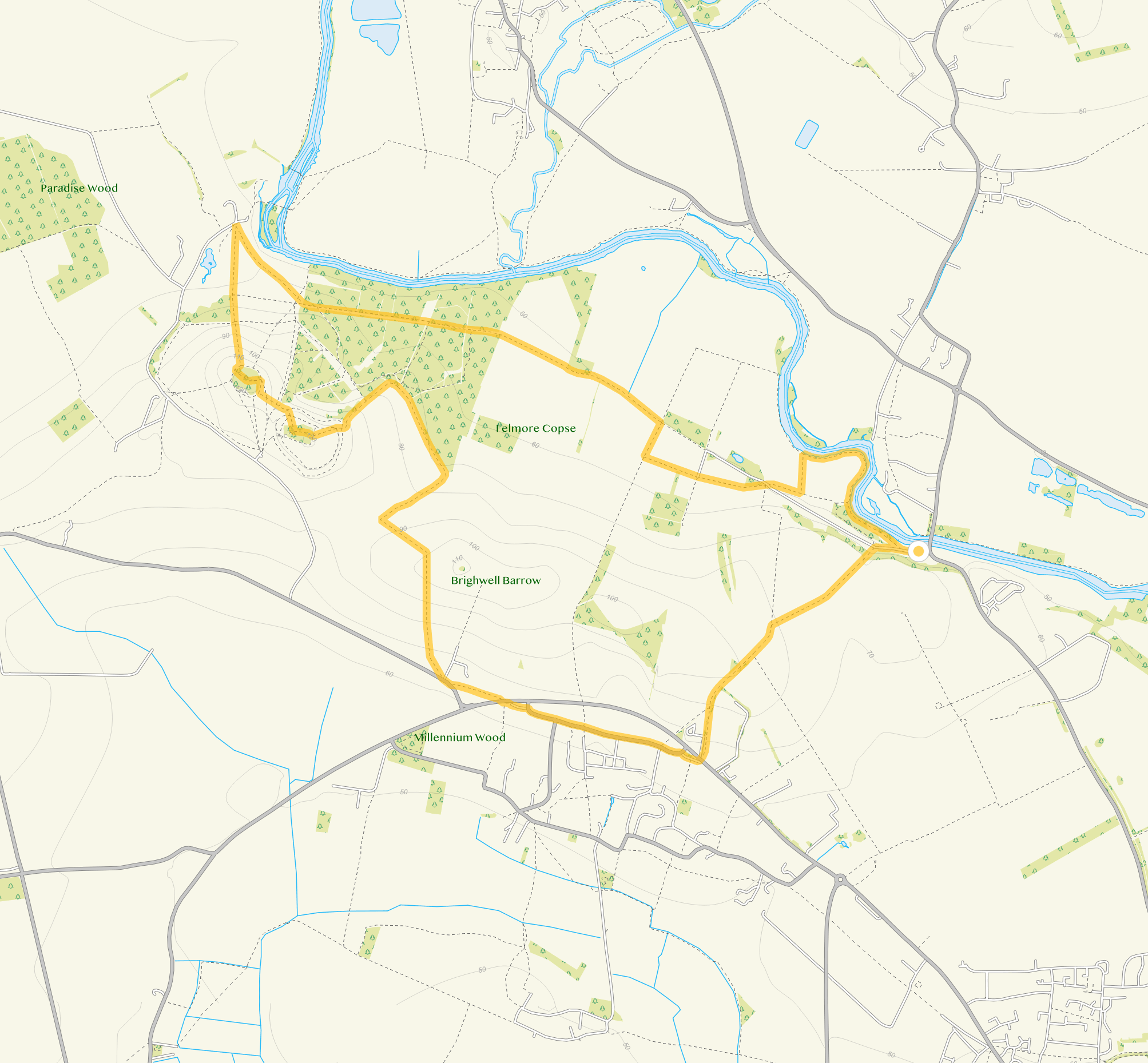 Route map for Shillingford Bridge Walk 3, a 6.25 mile circular walk in Oxfordshire