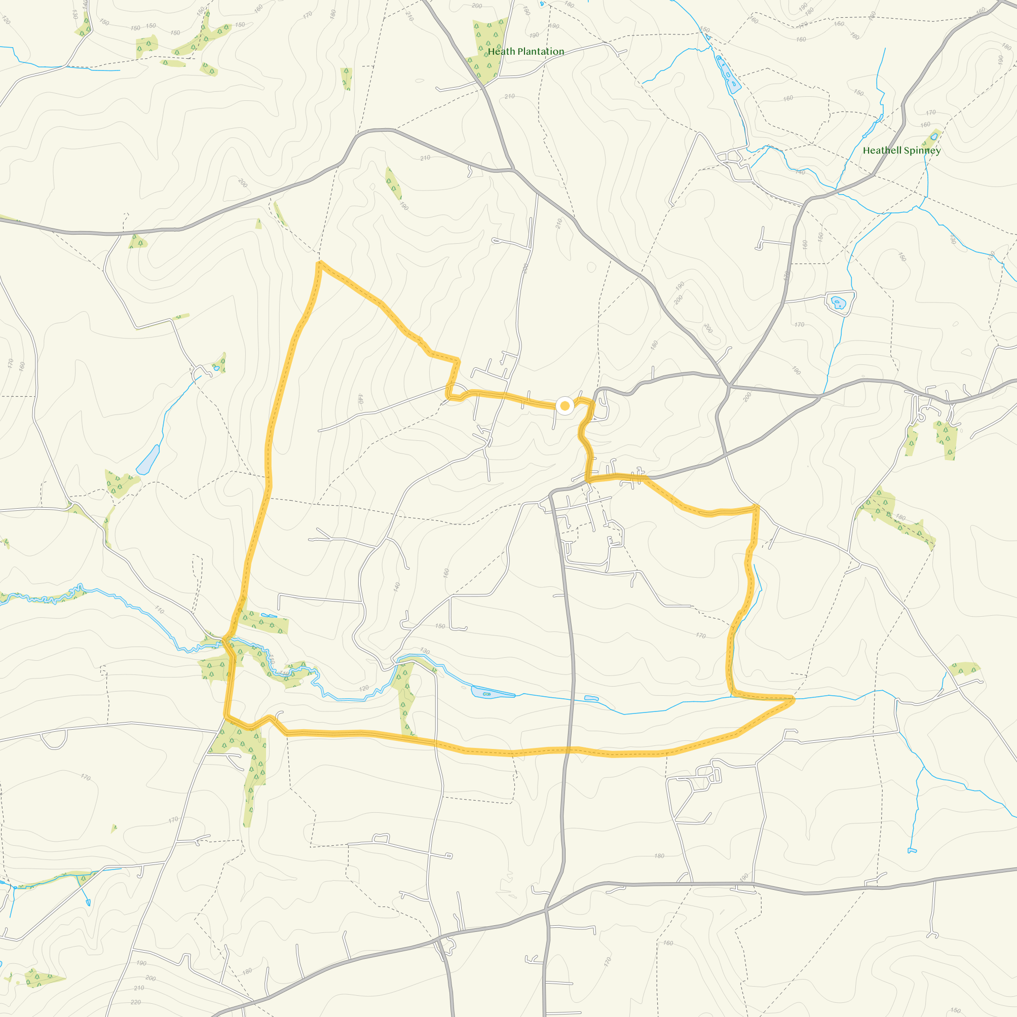 Route map for Sibford Gower Walk 2, a 7 mile circular walk in Oxfordshire