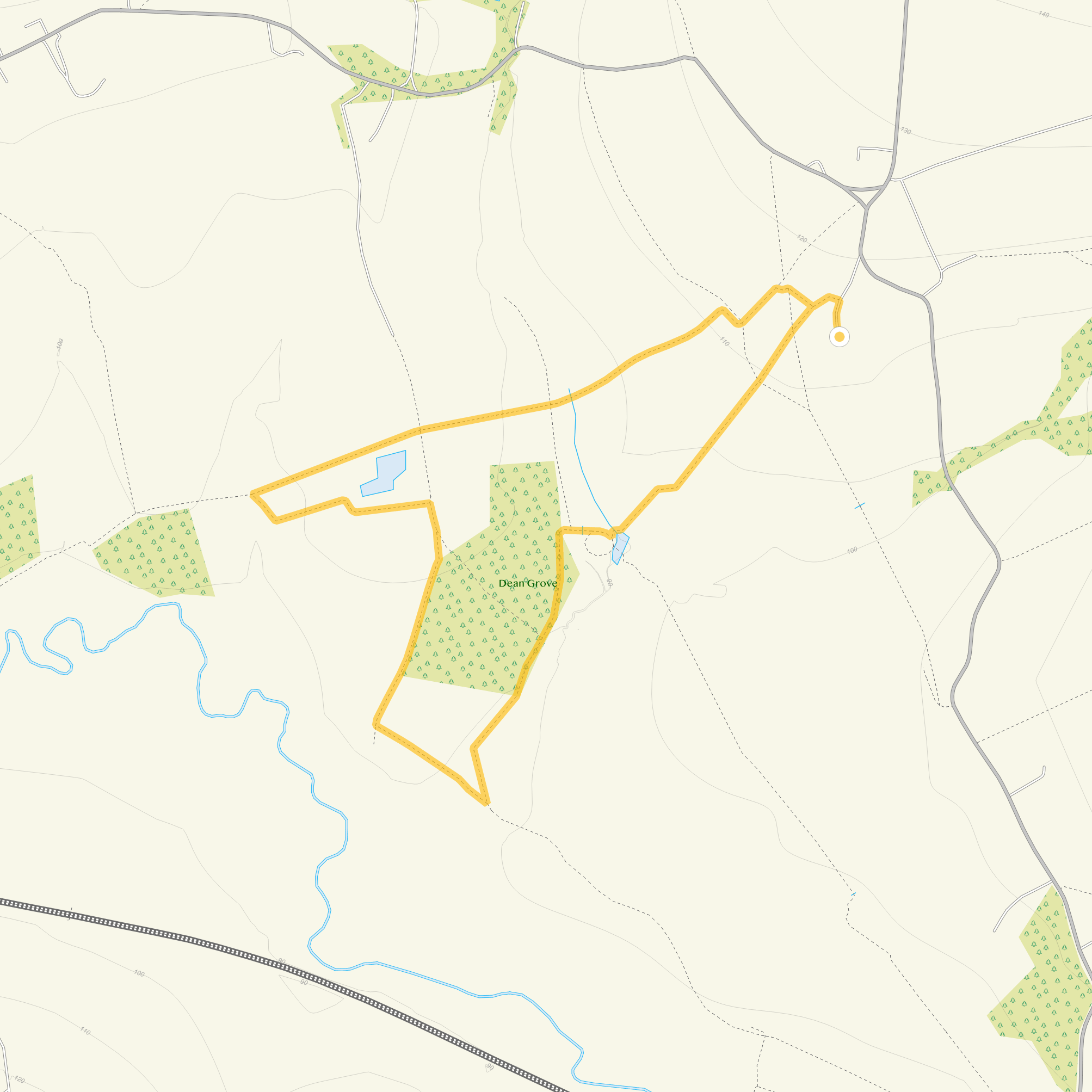 Route map for Spelsbury Walk 1, a 2.5 mile circular walk in Oxfordshire