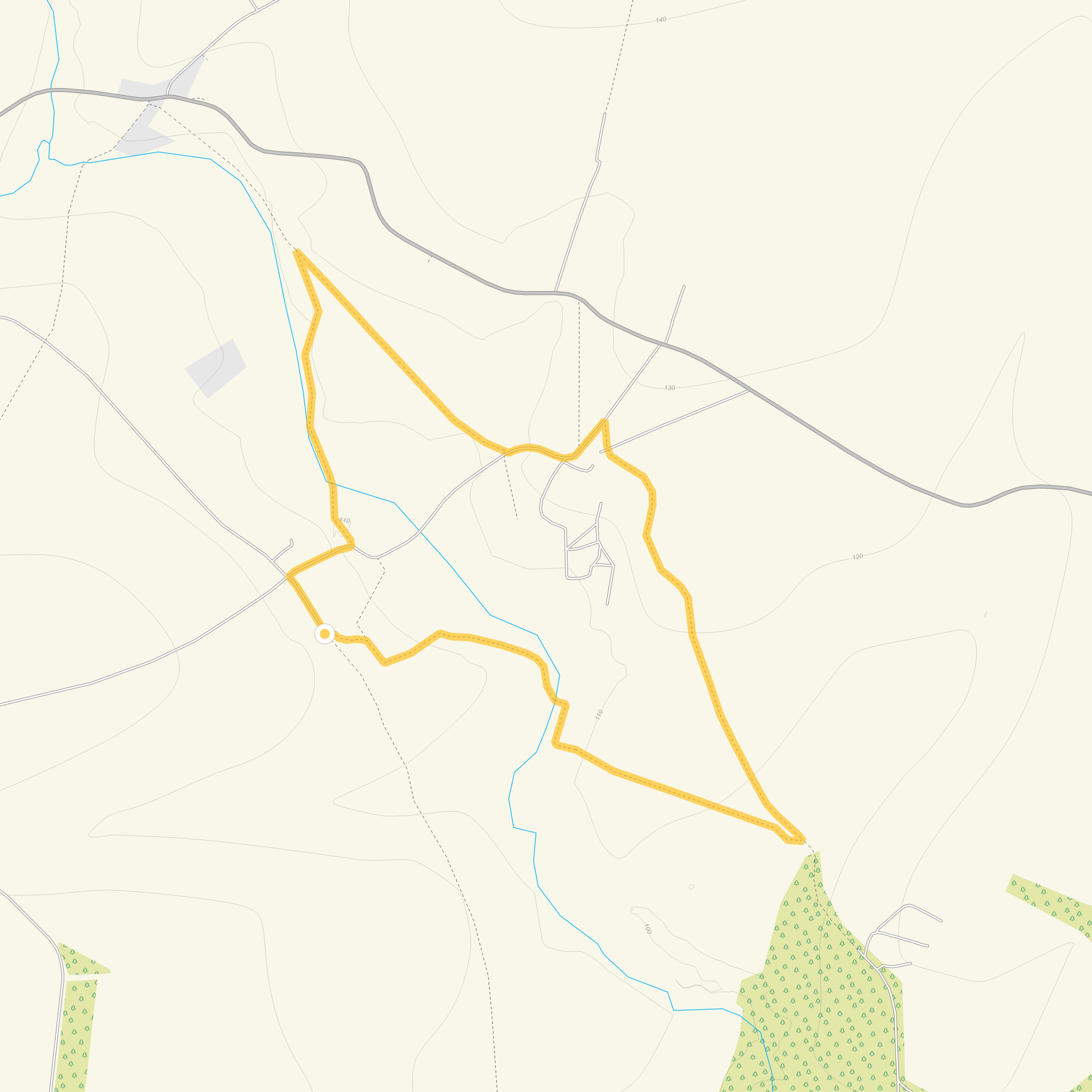 Route map for Steeple Barton Walk 1, a 2.25 mile circular walk in Oxfordshire