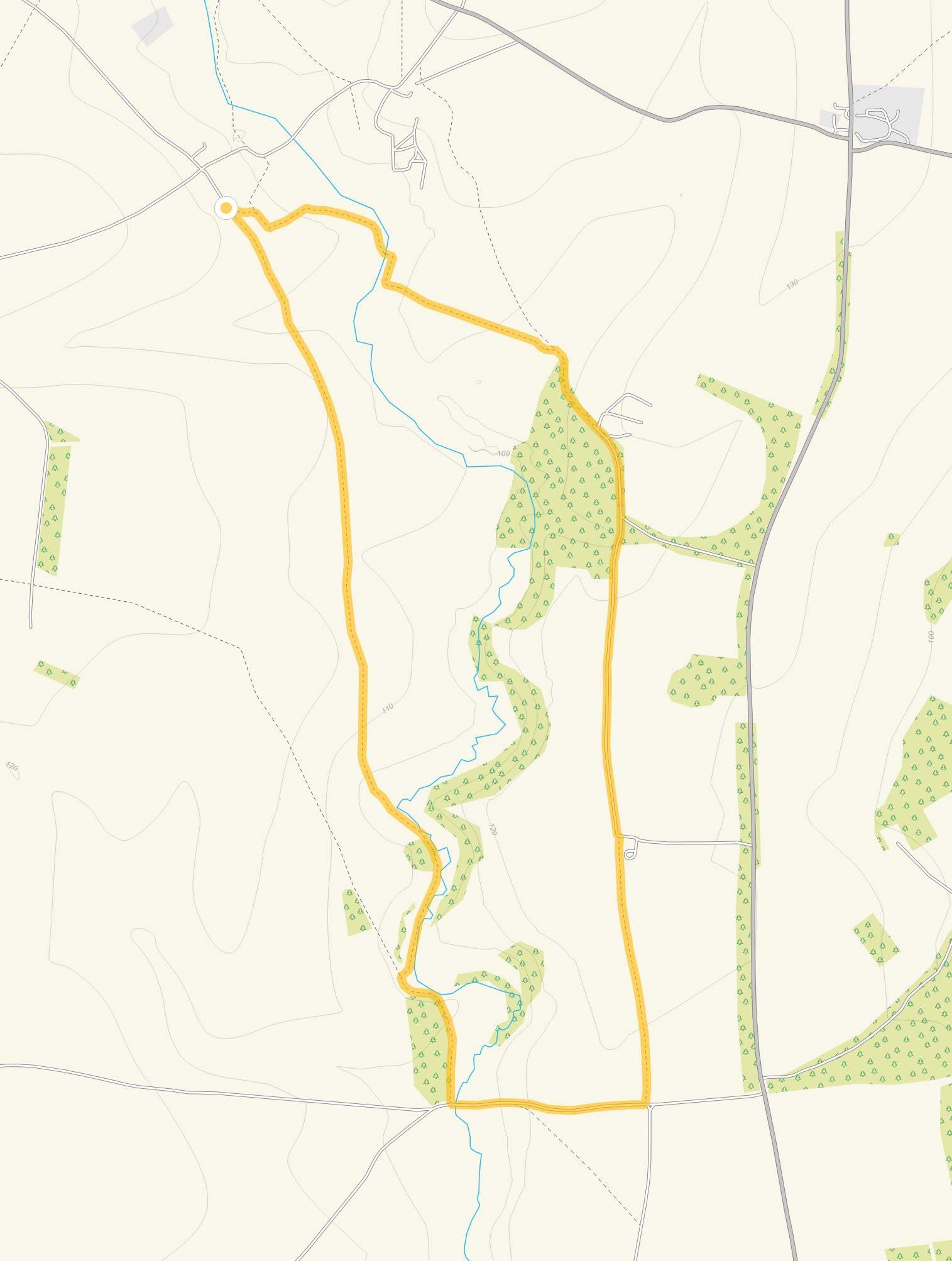 Route map for Steeple Barton Walk 2, a 4.25 mile circular walk in Oxfordshire