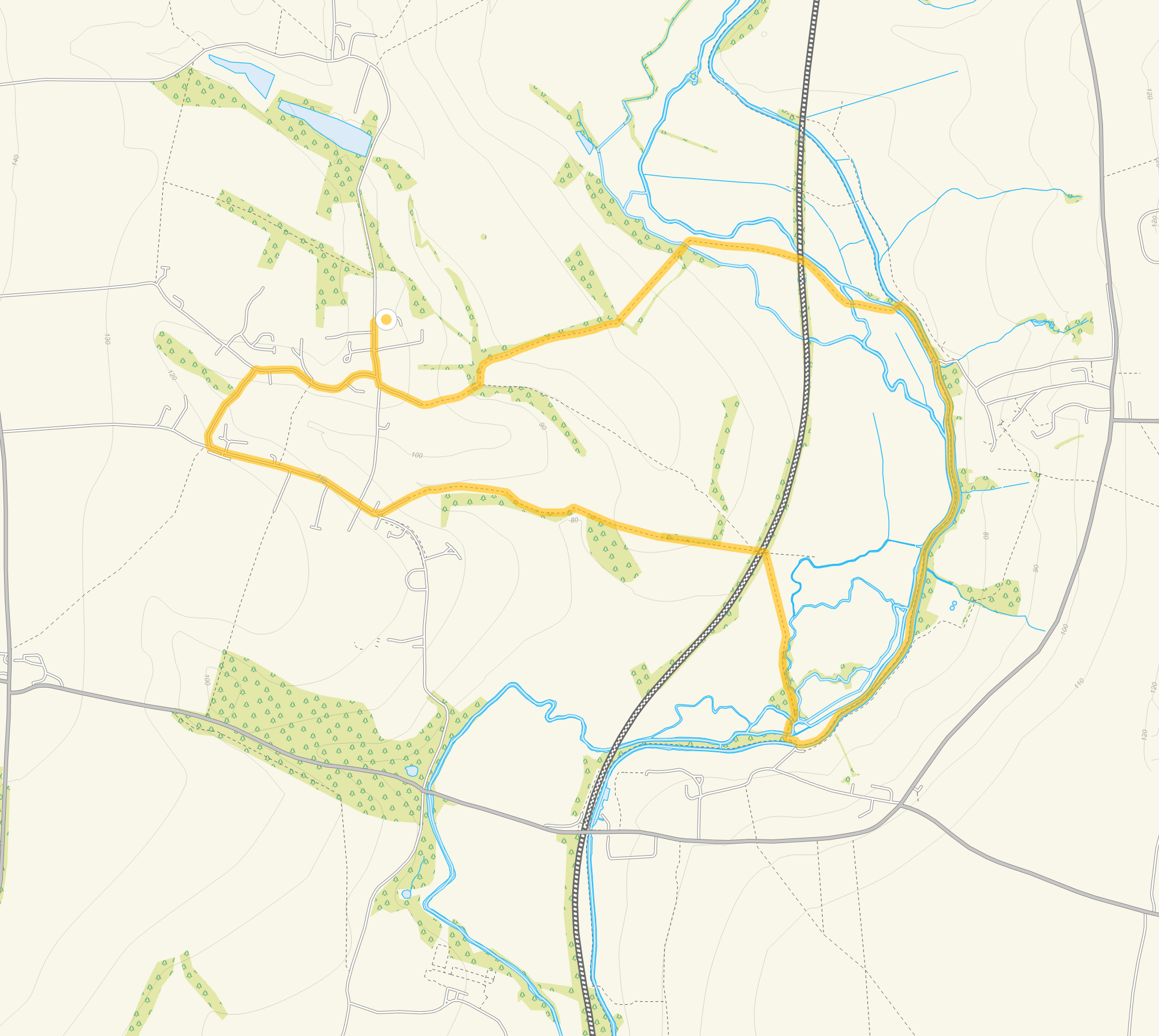 Route map for Steeple Aston Walk, a 4.25 mile circular walk in Oxfordshire