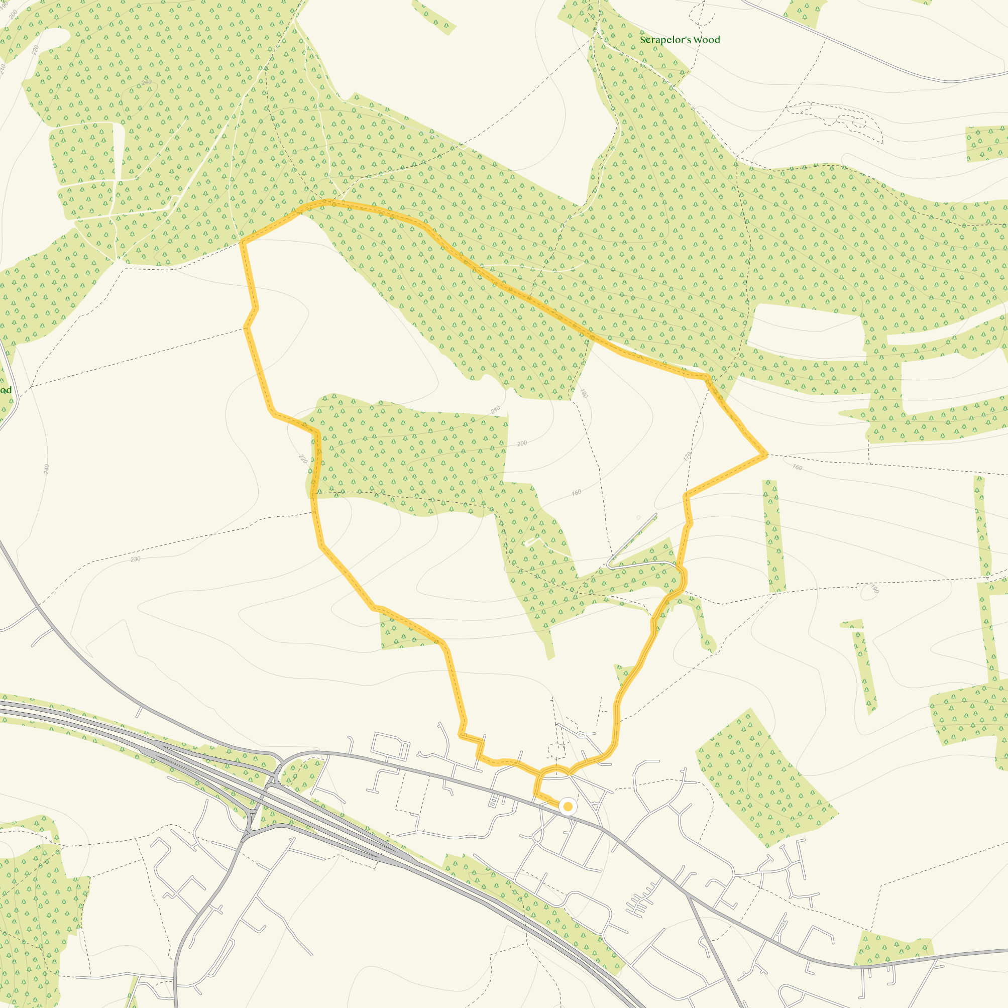 Route map for Stokenchurch Walk 1, a 2.75 mile circular walk in Oxfordshire
