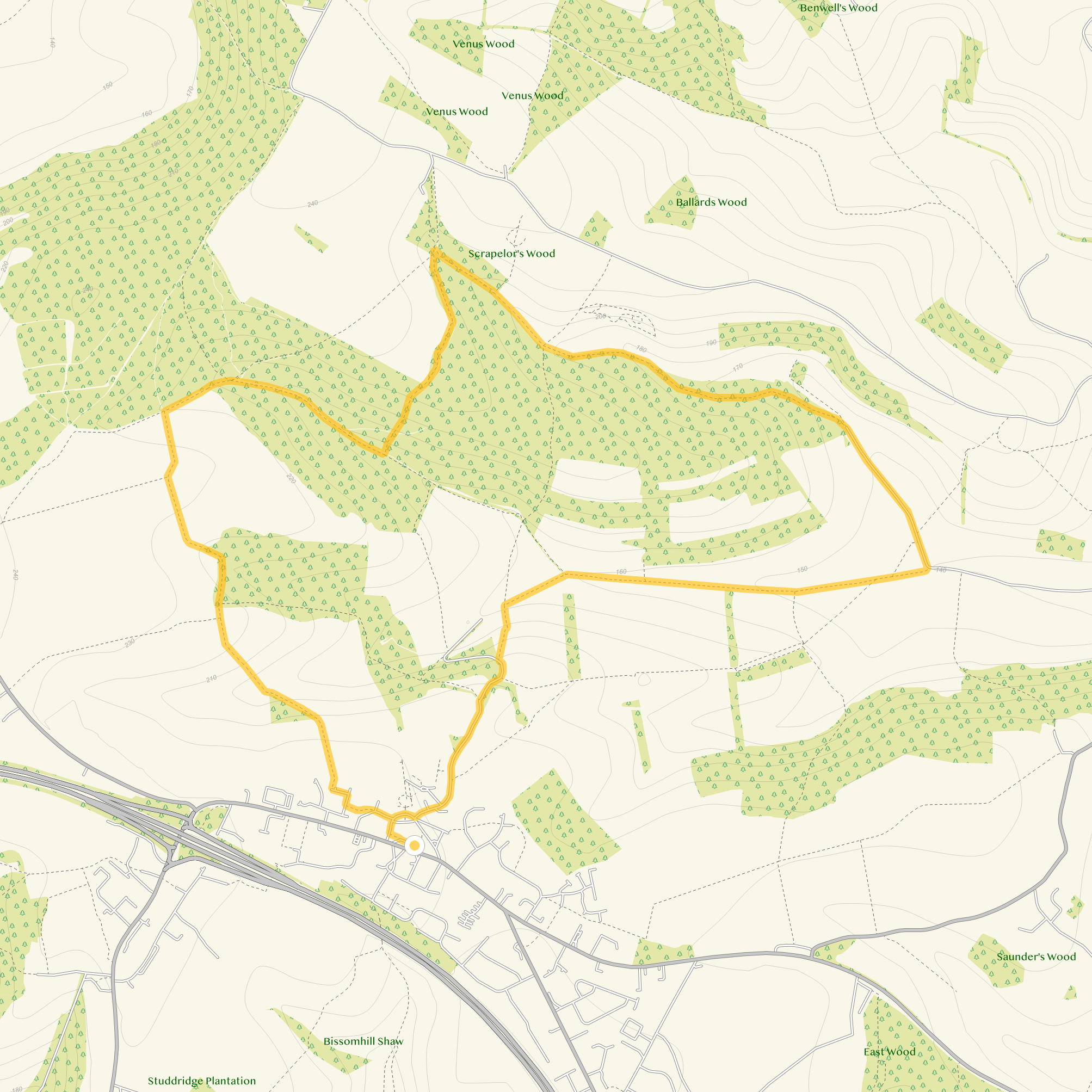Route map for Stokenchurch Walk 2, a 5 mile circular walk in Oxfordshire