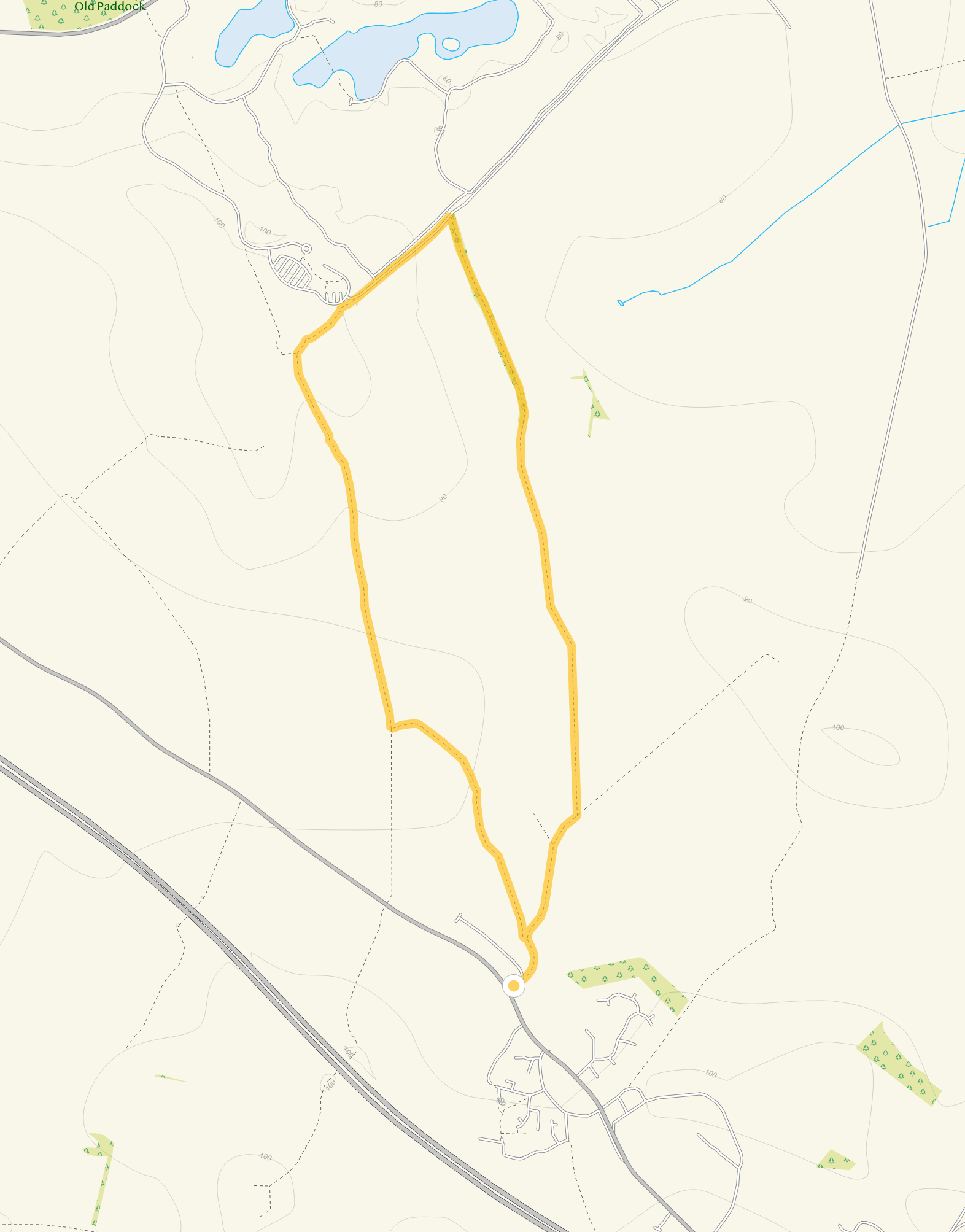 Route map for Tetsworth Walk, a 2.5 mile circular walk in Oxfordshire
