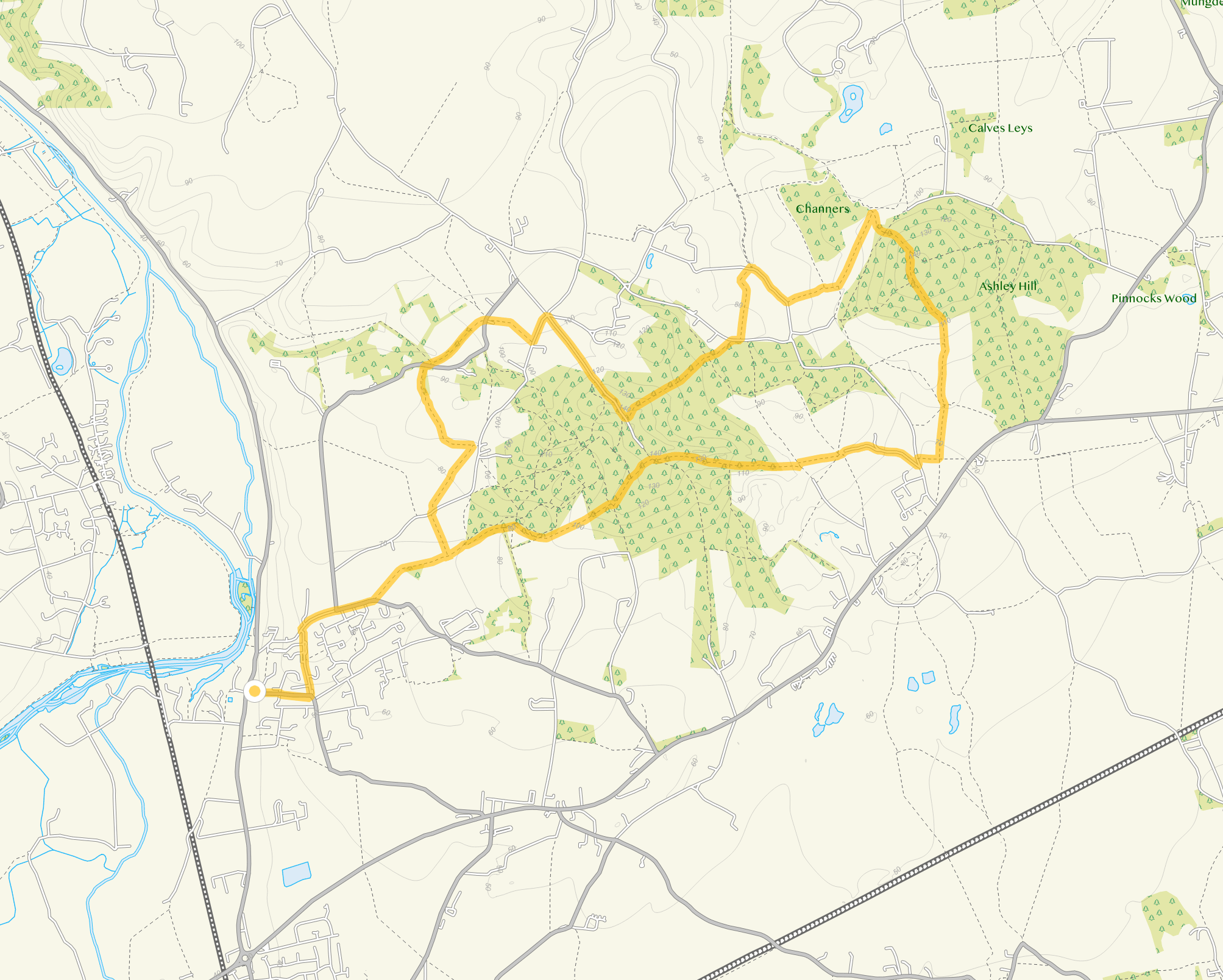 Route map for Wargrave Walk 2, an 8.75 mile circular walk in Oxfordshire