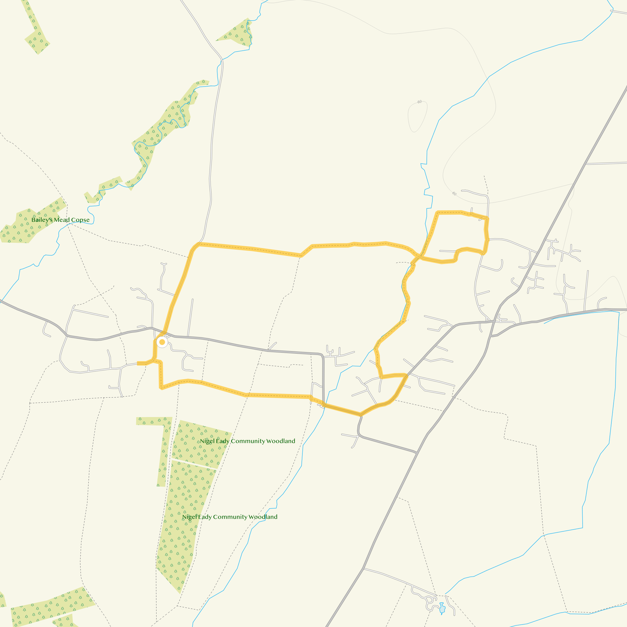 Route map for West Hanney Walk, a 2.75 mile circular walk in Oxfordshire