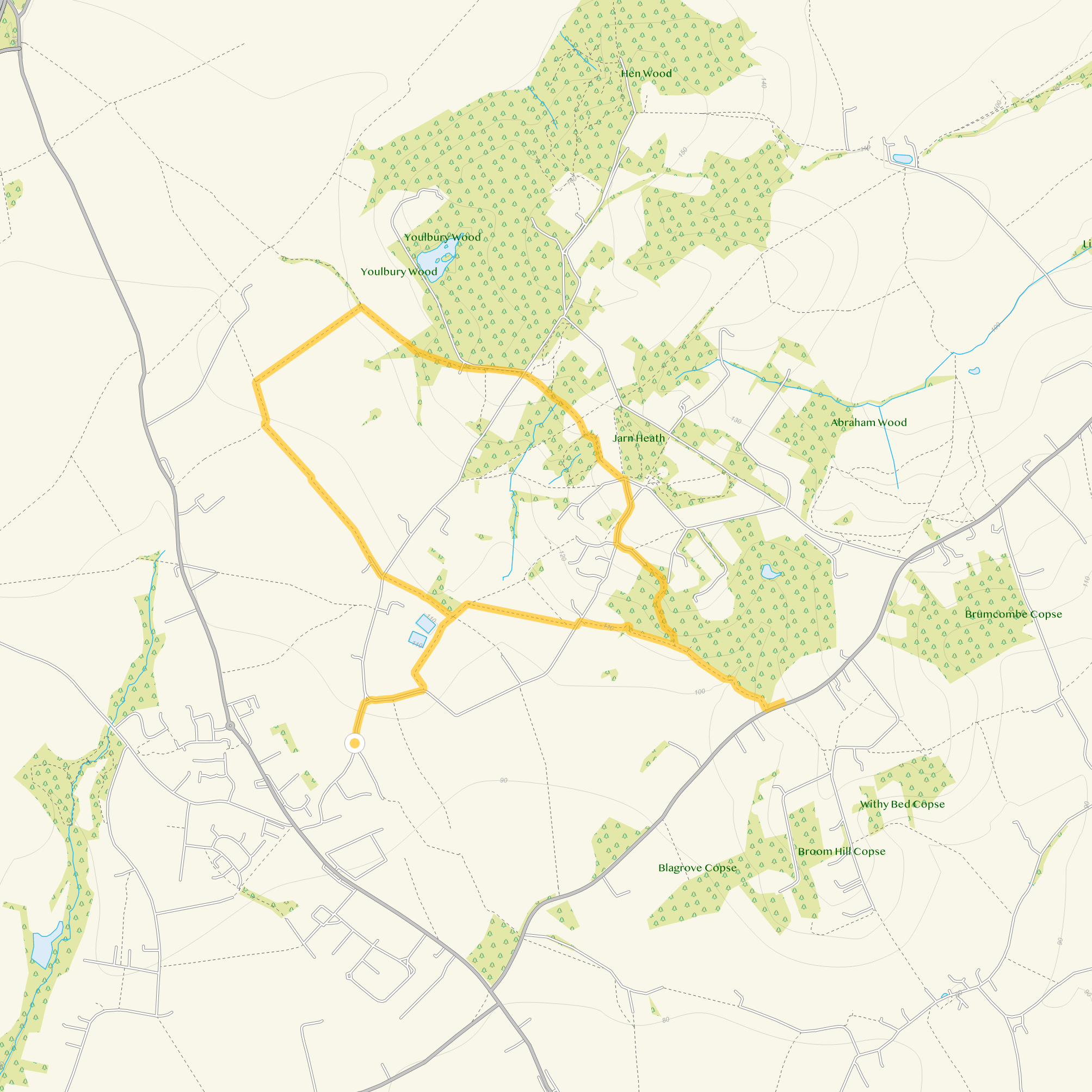 Route map for Wootton Village Walk, a 3.75 mile circular walk in Oxfordshire