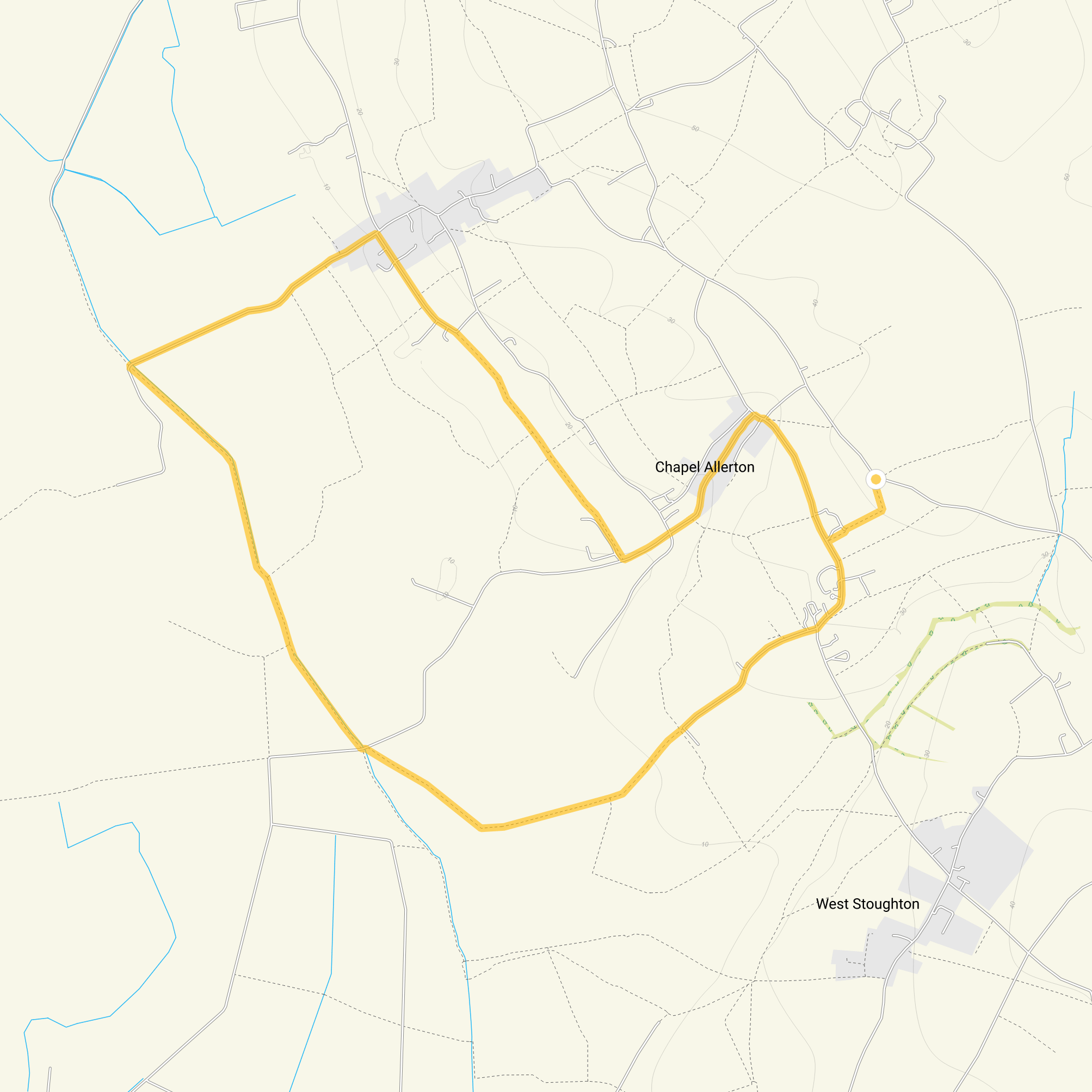 Route map for Ashton Windmill Walk, a 5 mile circular walk in Somerset