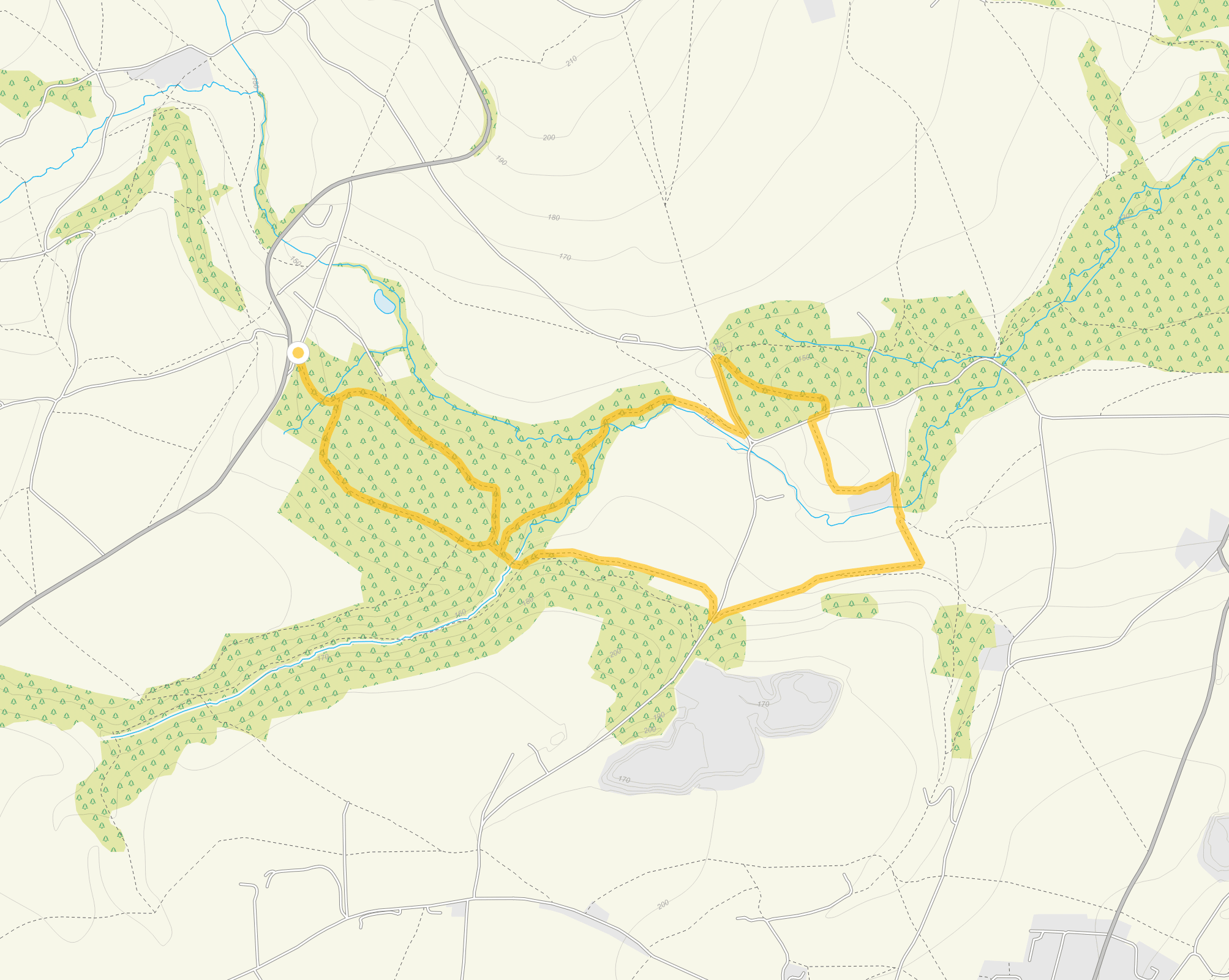 Route map for Harridge Wood Walk 2, a 2.5 mile circular walk in Somerset