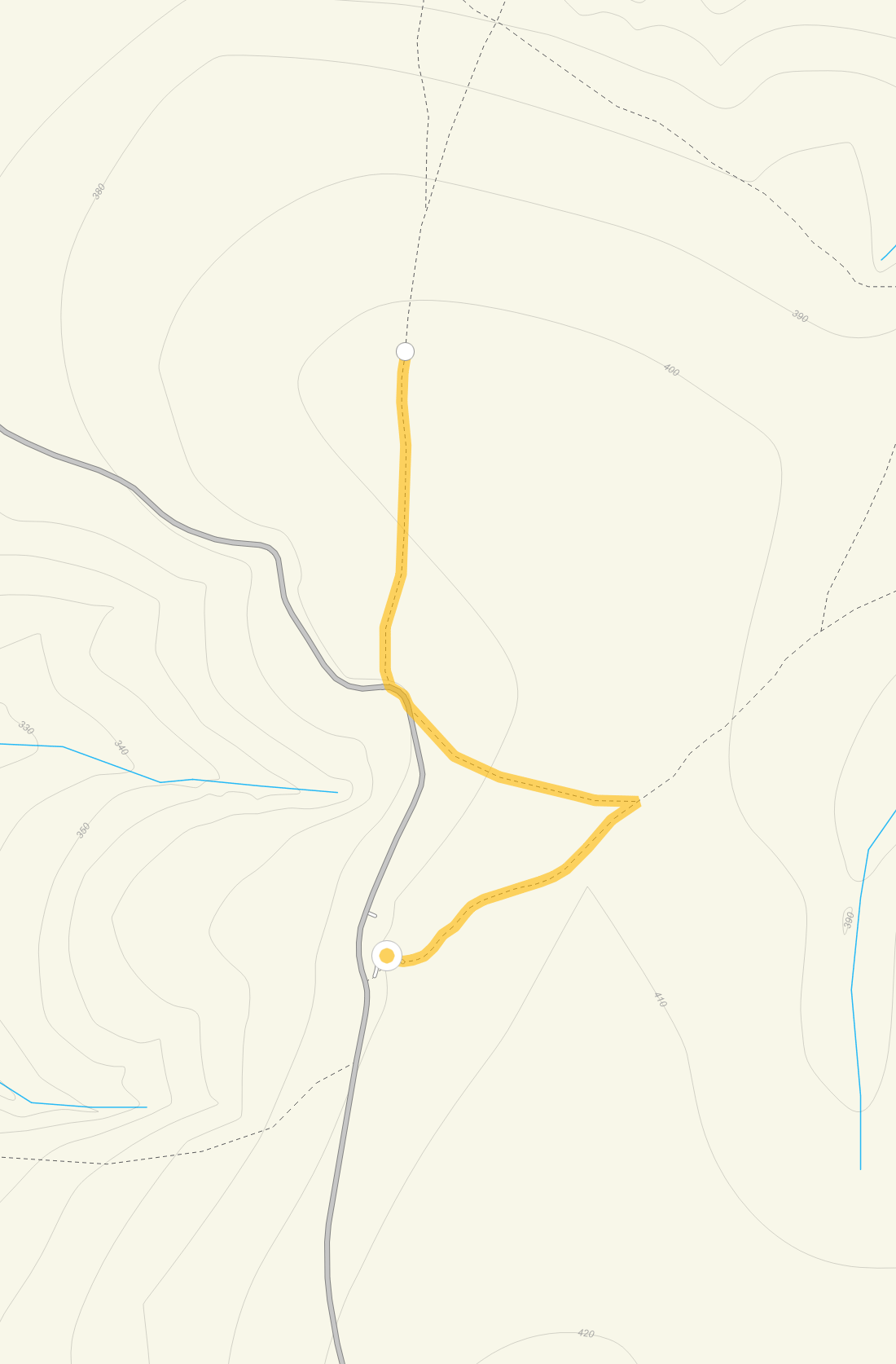 Route map for Shilstone Hill Walk 1, a 1.5 mile circular walk in Somerset