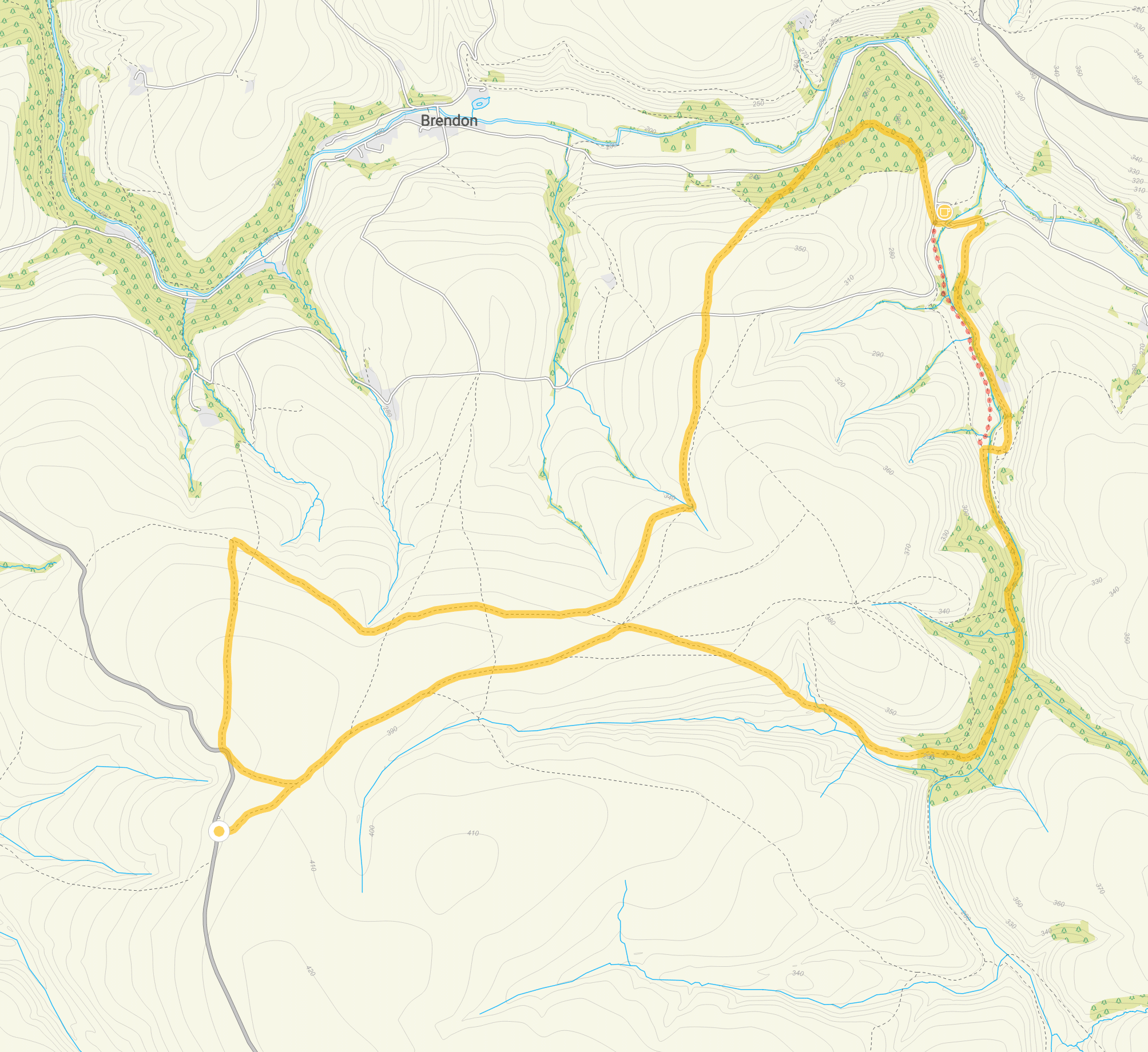 Route map for Shilstone Hill Walk 4, an 8.5 mile circular walk in Somerset