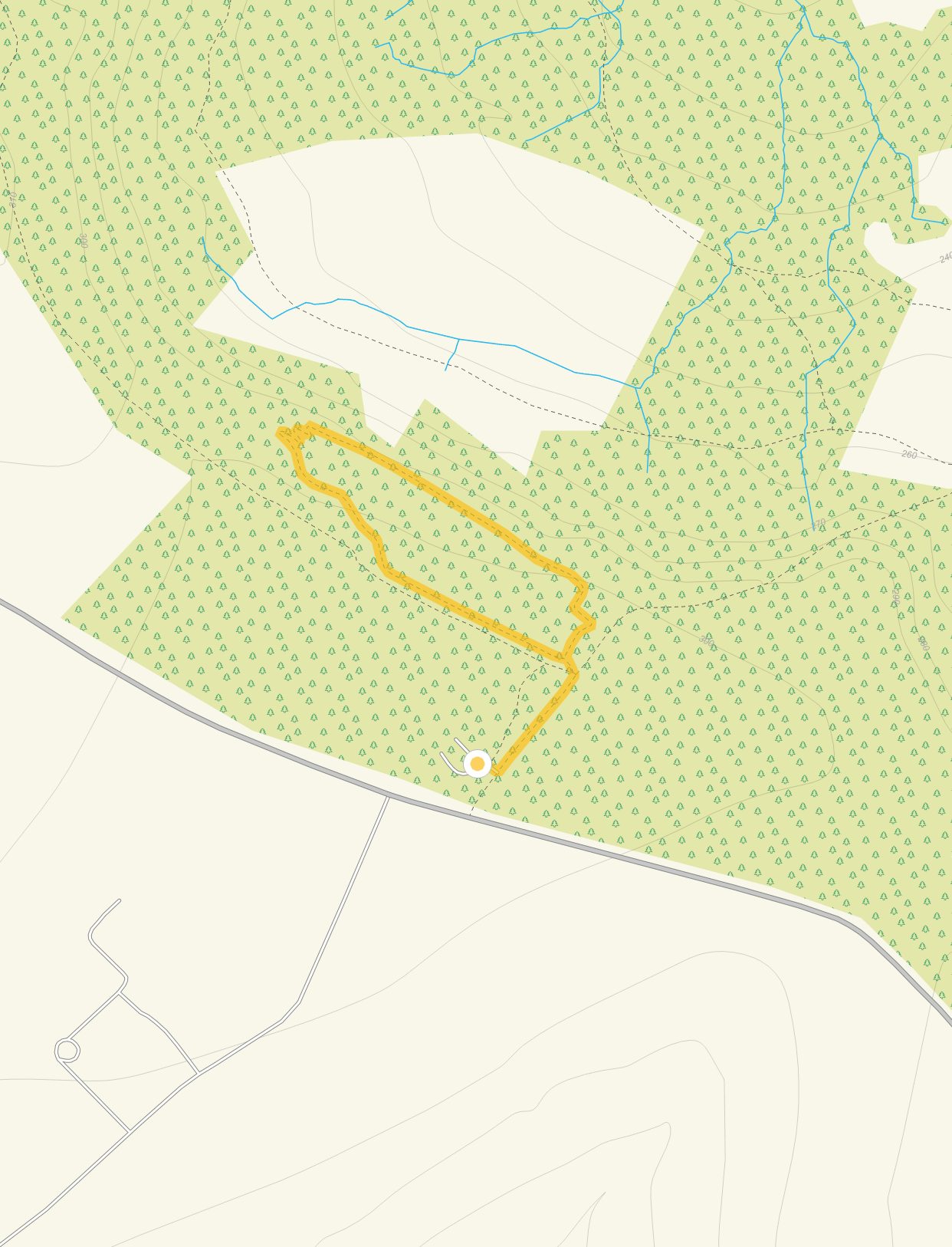 Route map for Staple Hill Walk 1, a 0.75 mile circular walk in Somerset