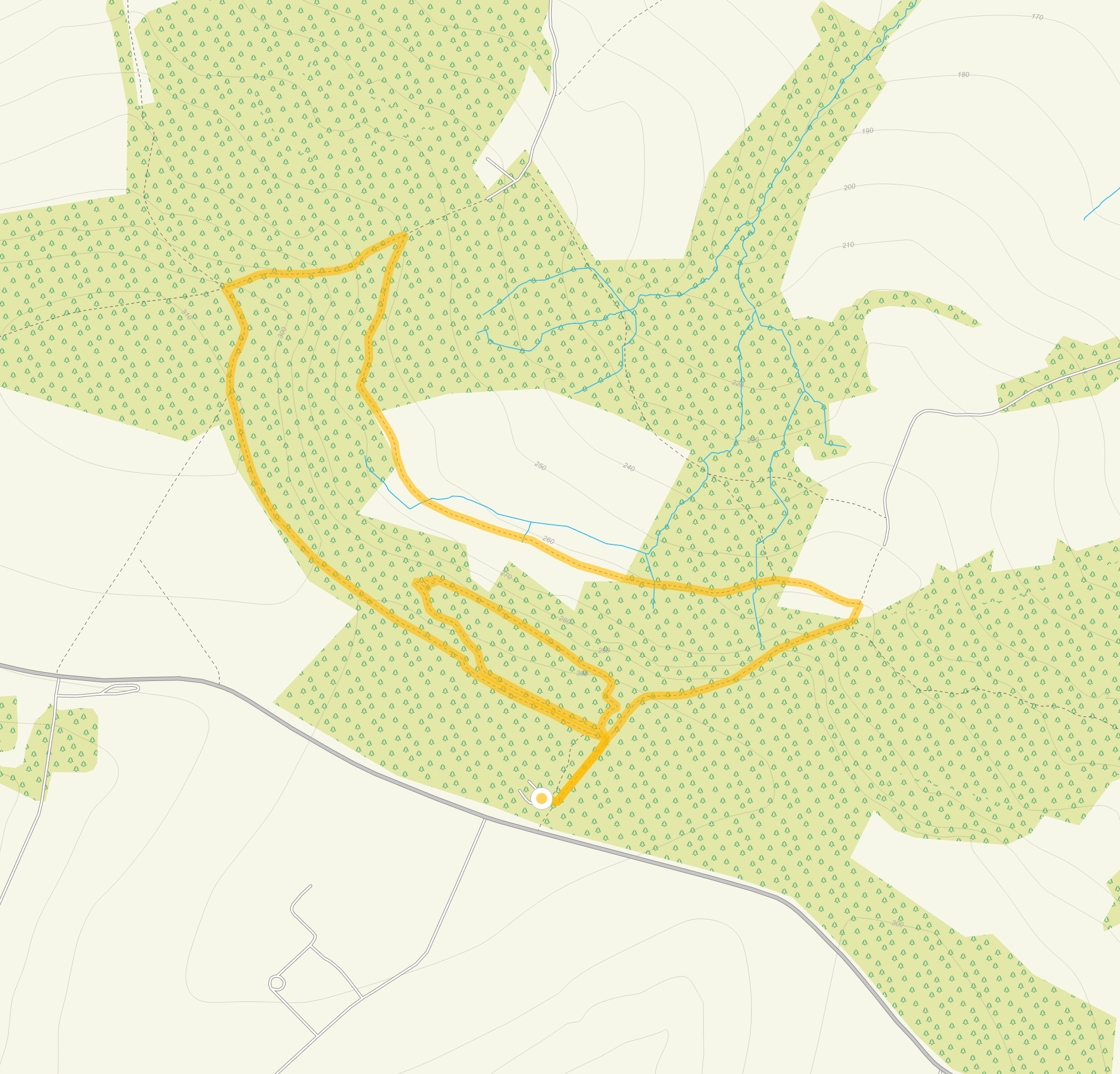 Route map for Staple Hill Walk 2, a 2.5 mile circular walk in Somerset