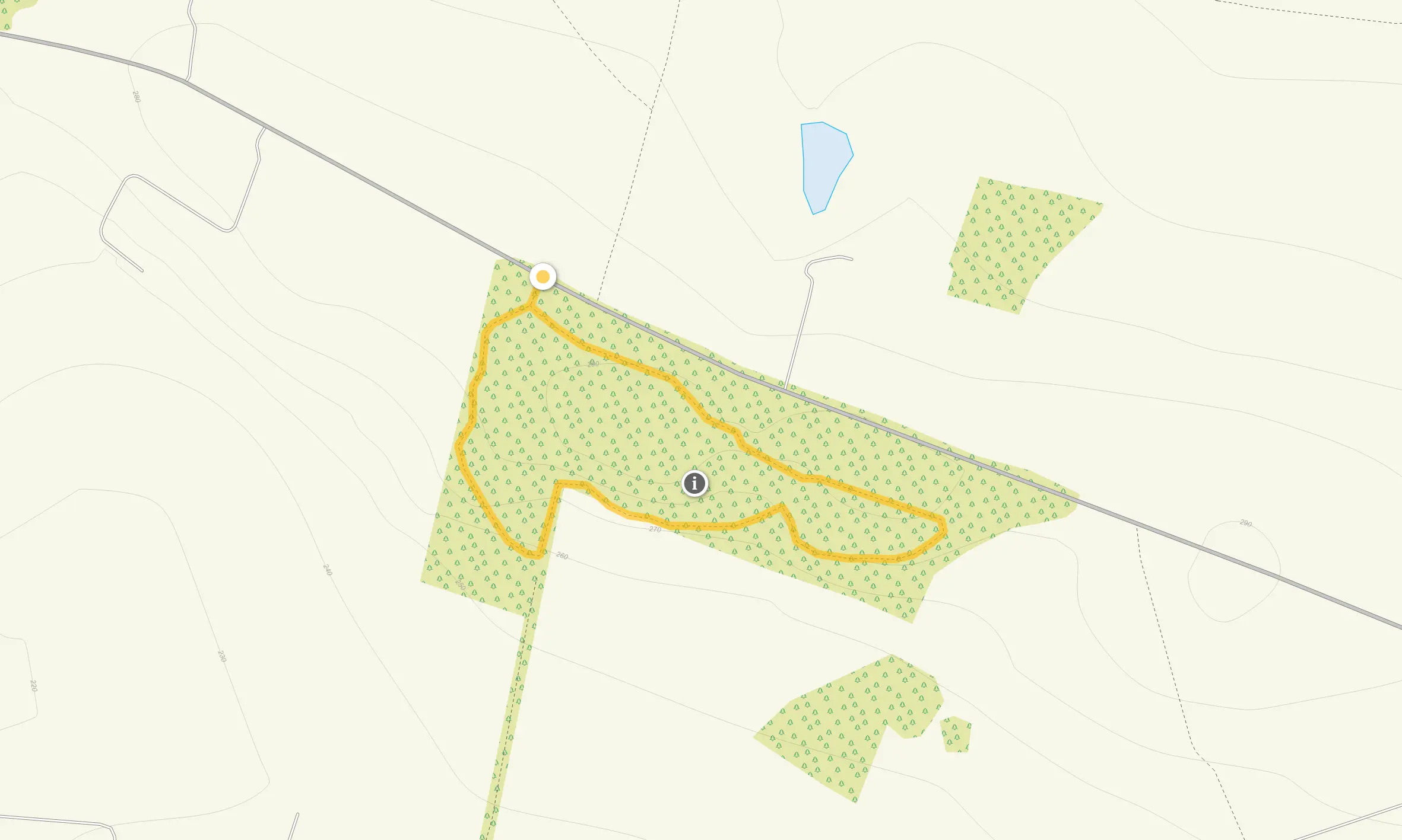 Route map for Beacon Hill Woods Walk, a 1 mile circular walk in Somerset