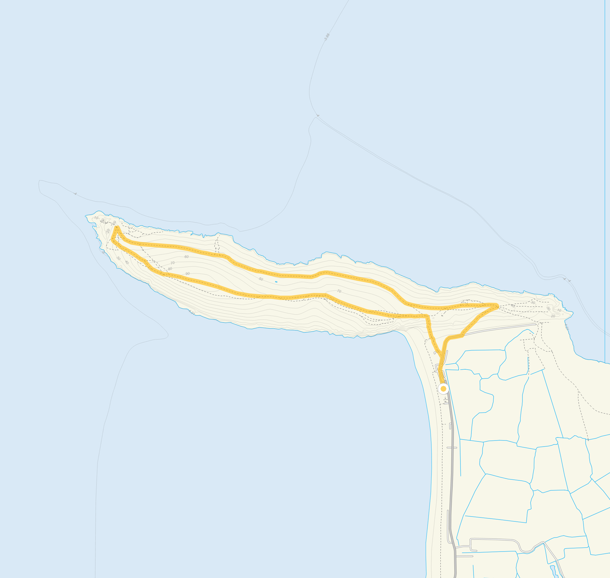 Route map for Brean Down Walk, a 2.75 mile circular walk in Somerset