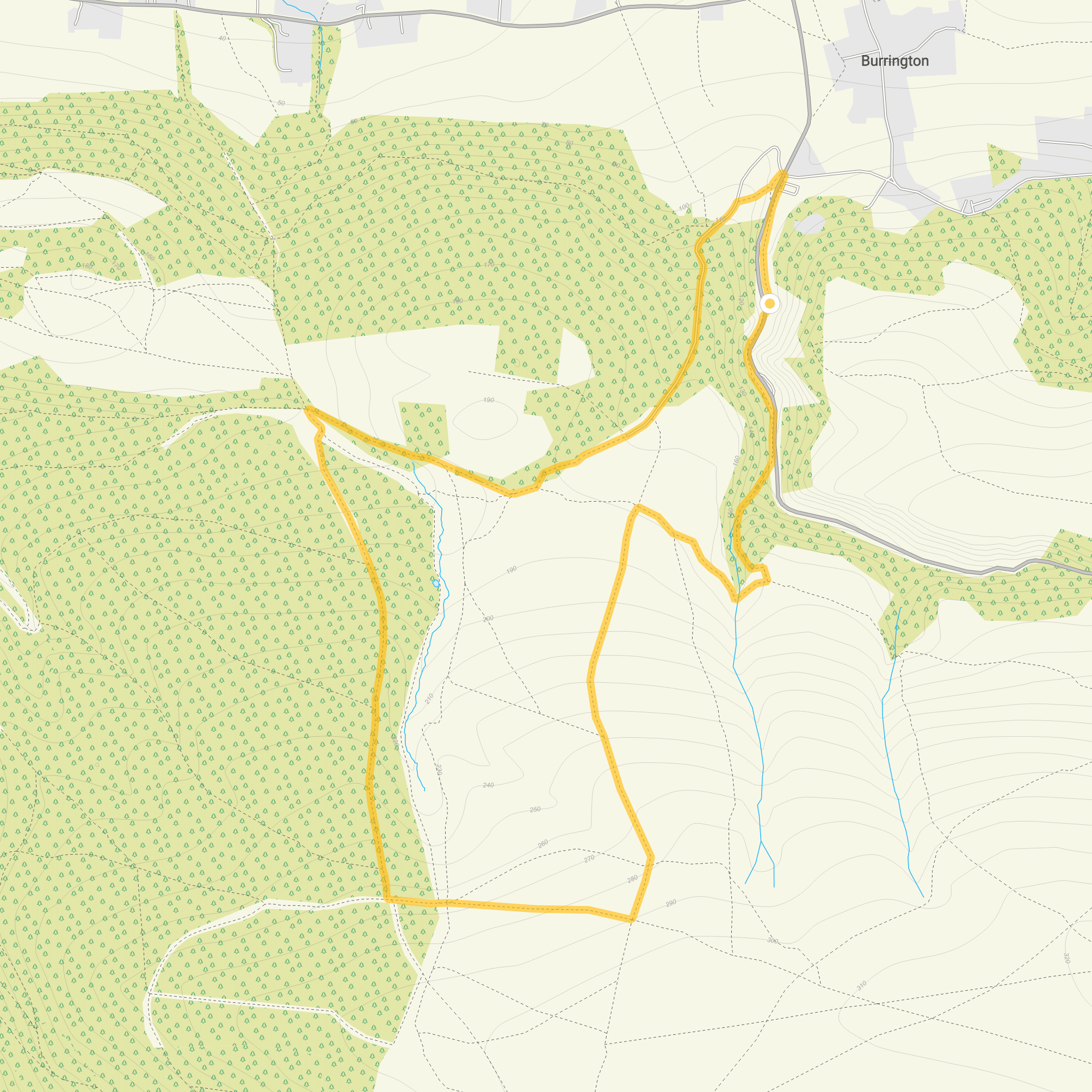 Route map for Burrington Combe & Black Down Hill Walk, a 3.5 mile circular walk in Somerset