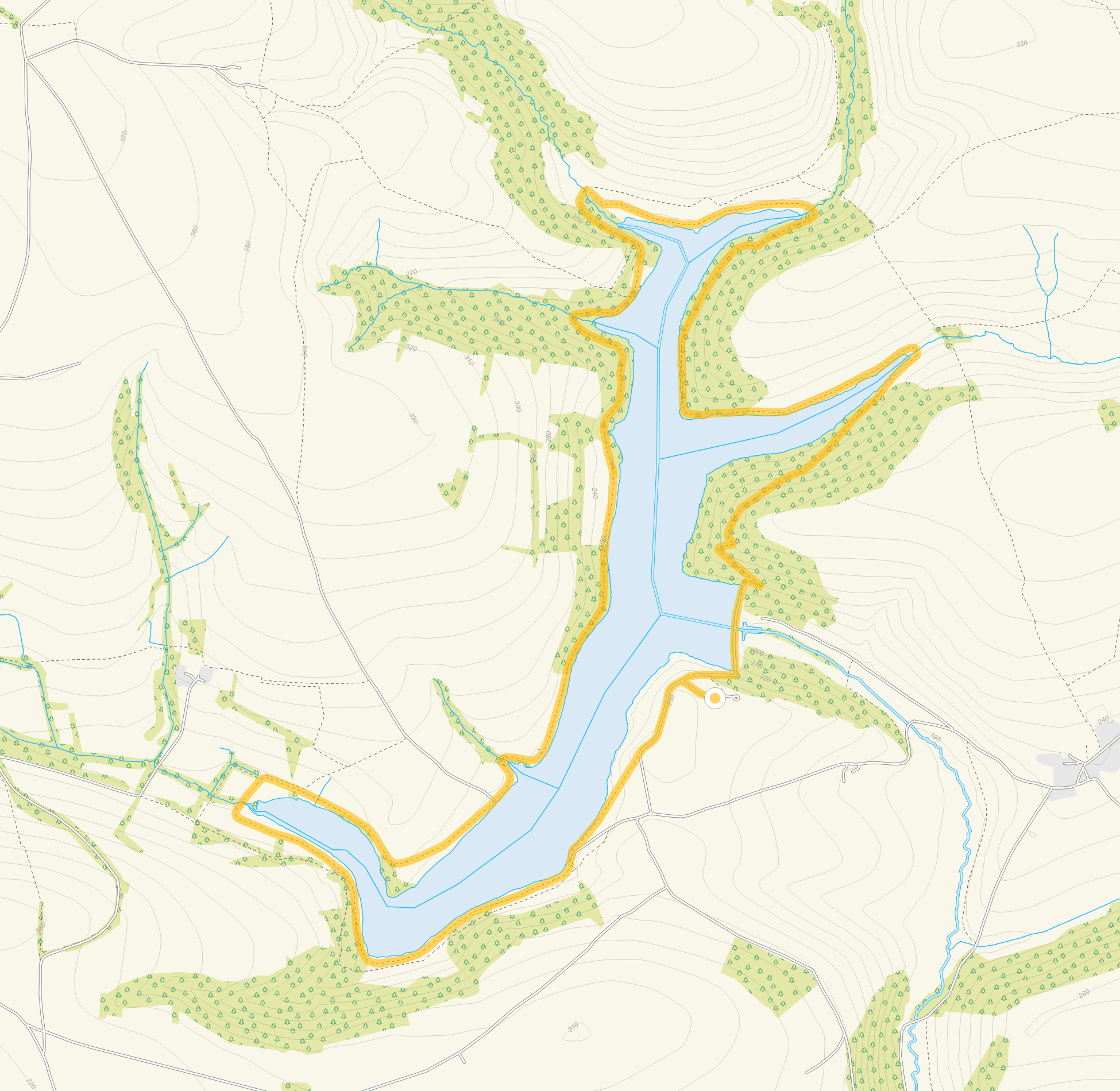 Route map for Clatworthy Reservoir Walk, a 5 mile circular walk in Somerset