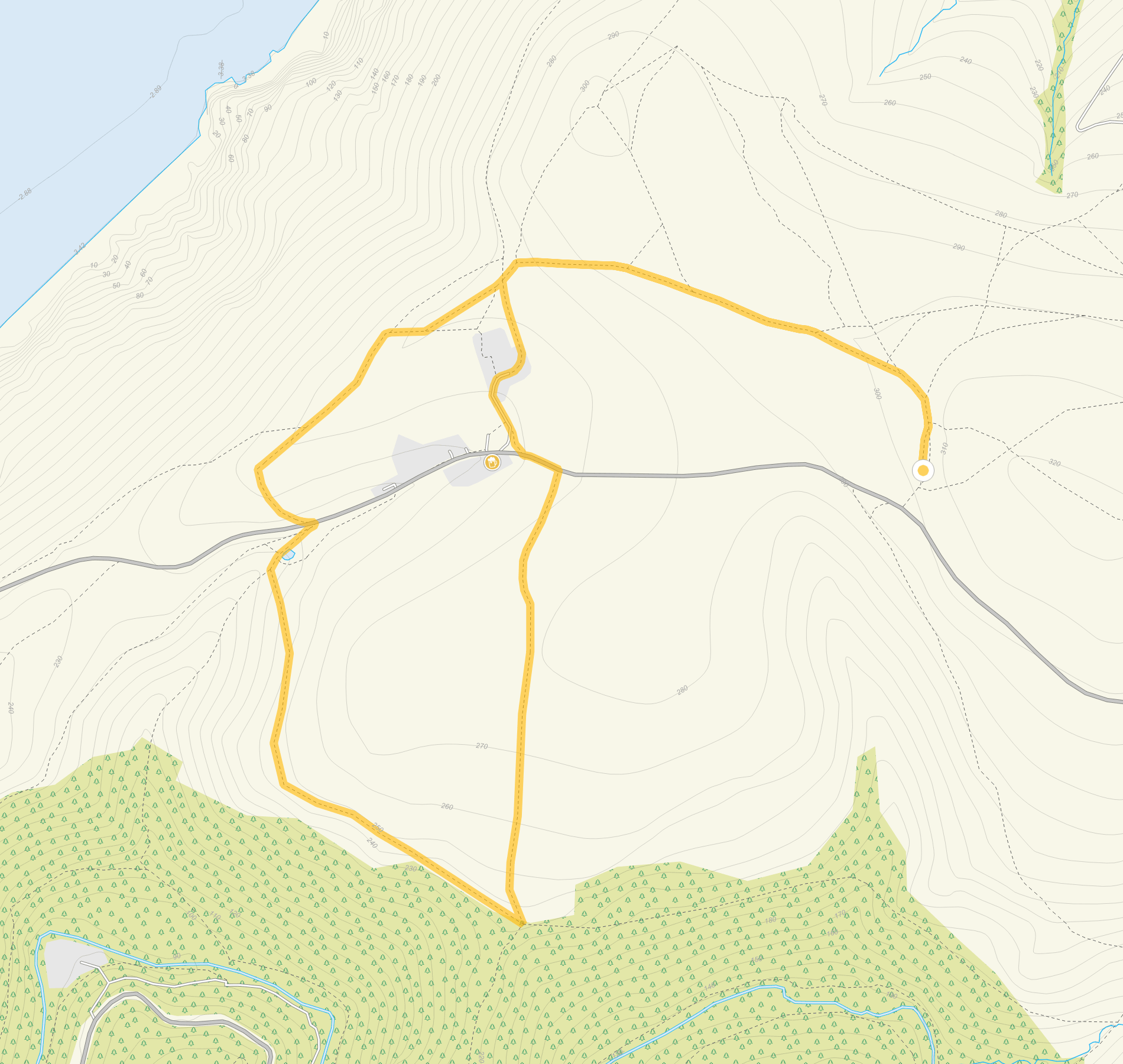 Route map for Countisbury Walk 1, a 2.25 mile circular walk in Somerset