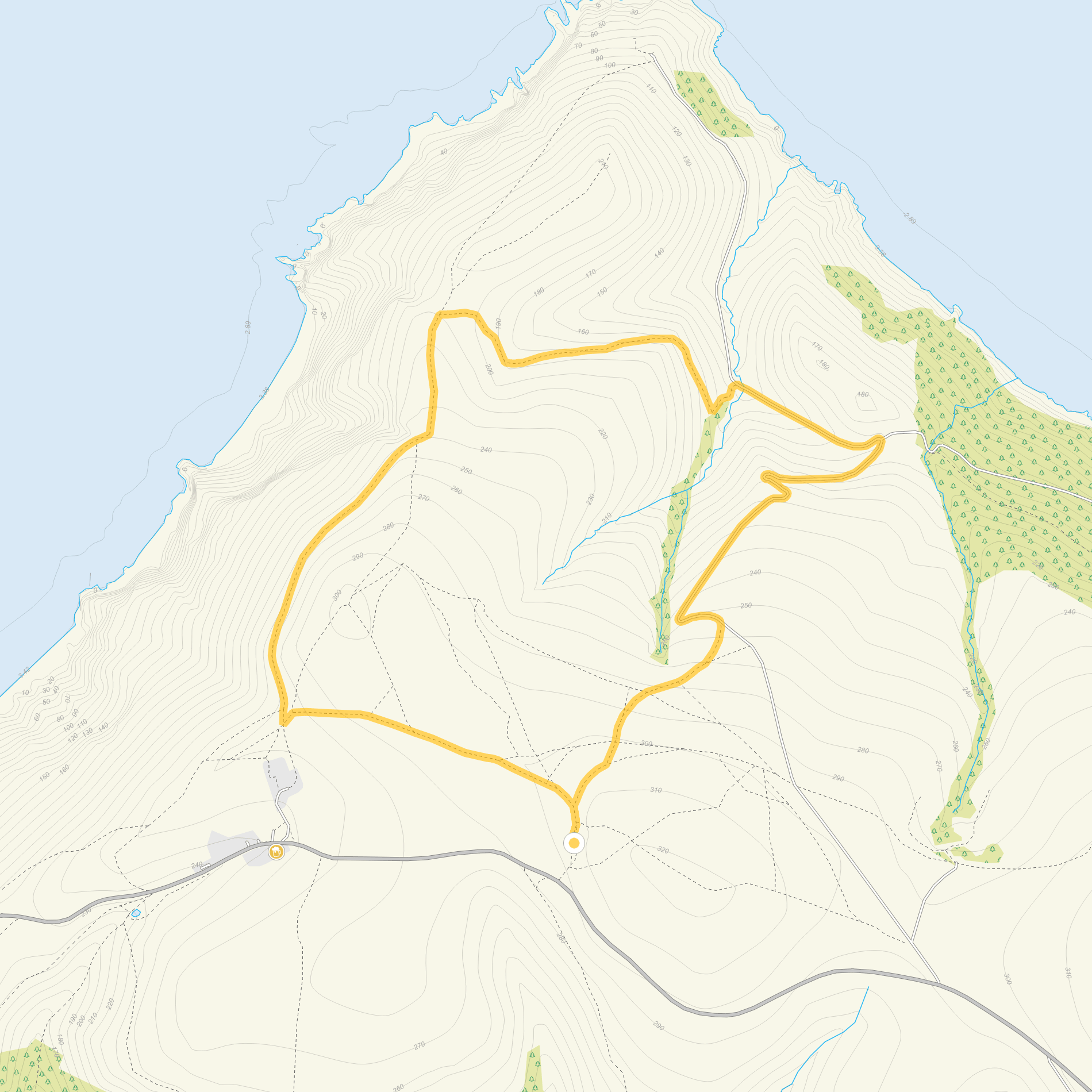Route map for Countisbury Walk 2, a 2.25 mile circular walk in Somerset