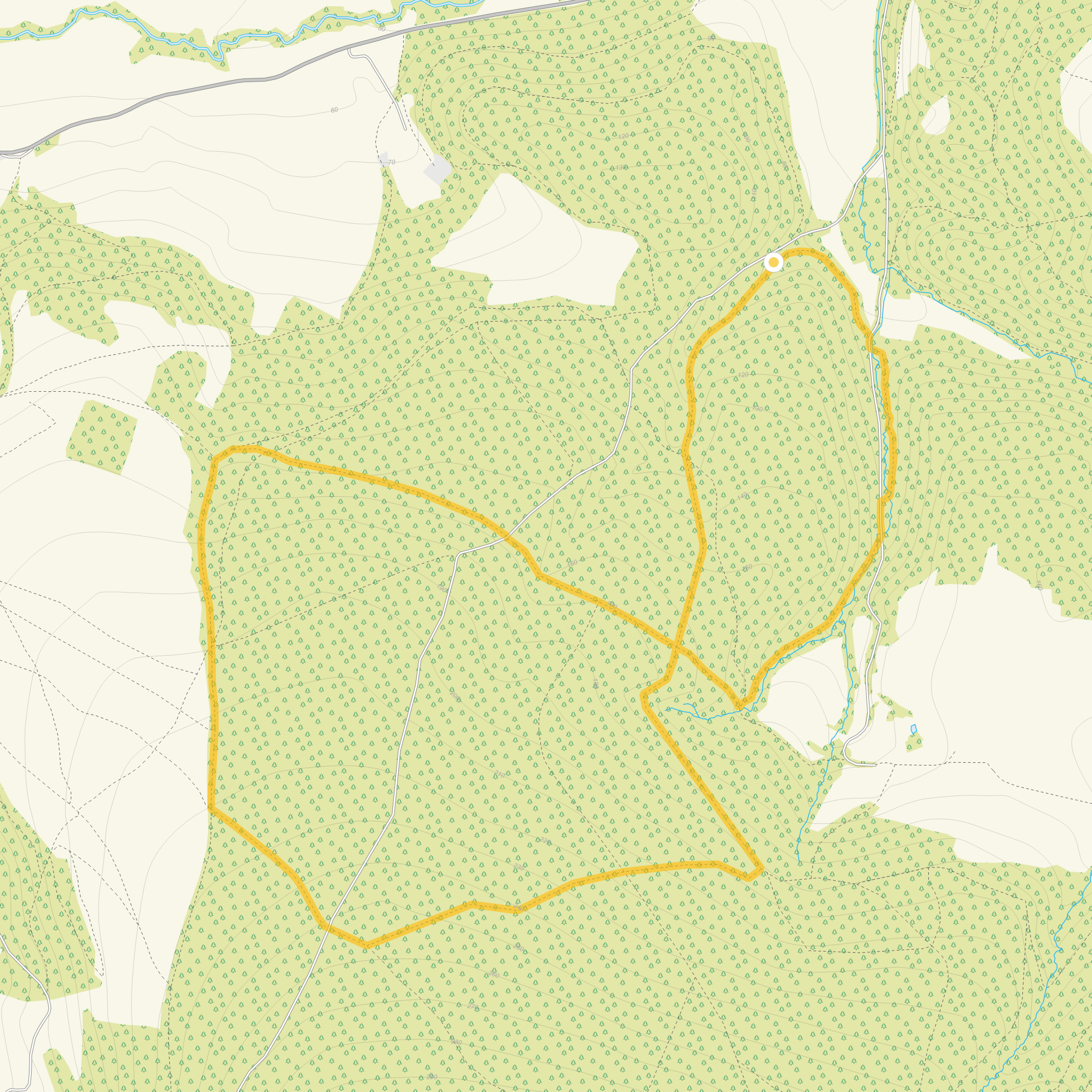 Route map for Croydon Hill Walk 2, a 3.5 mile circular walk in Somerset