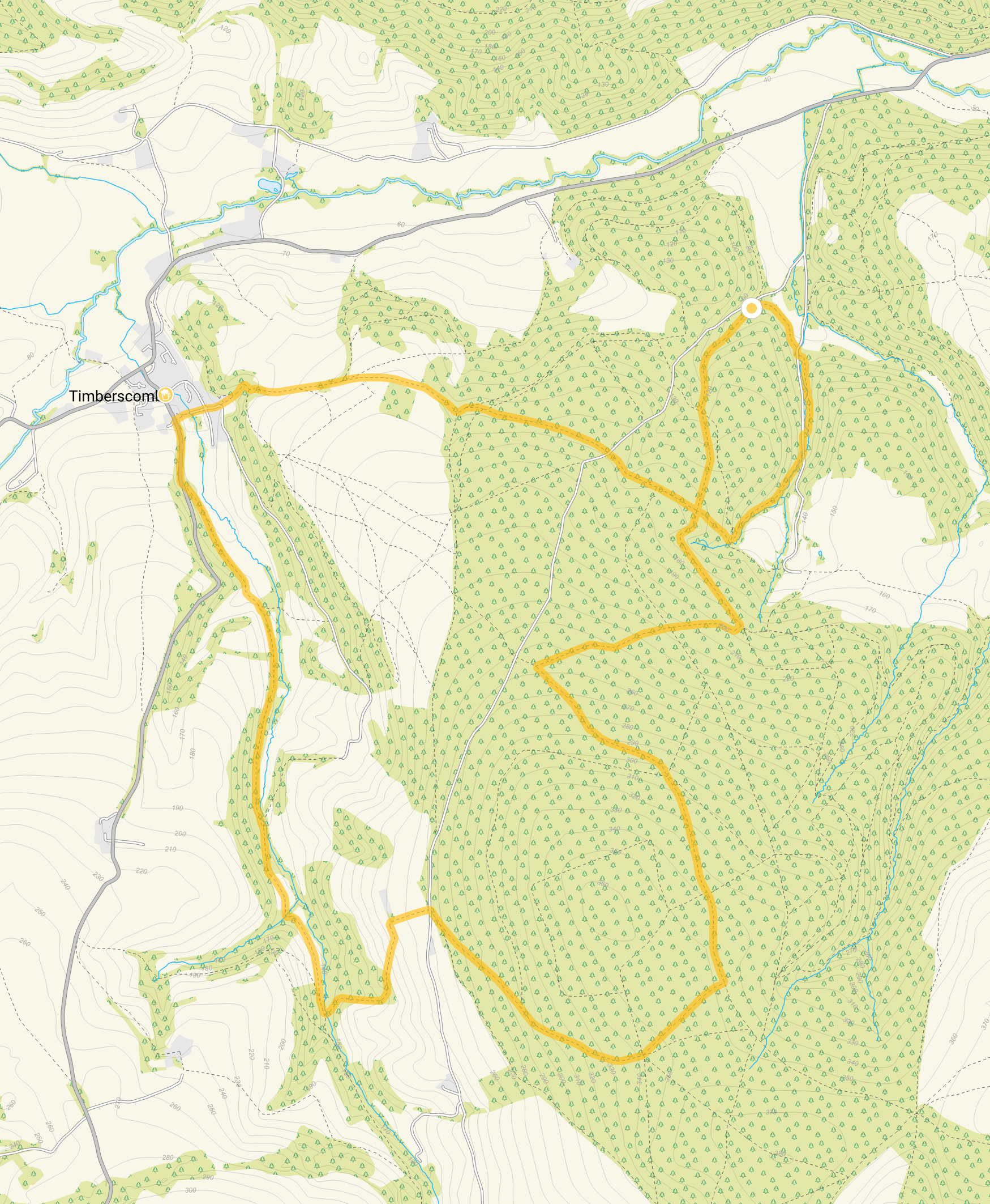 Route map for Croydon Hill Walk 4, a 7.25 mile circular walk in Somerset