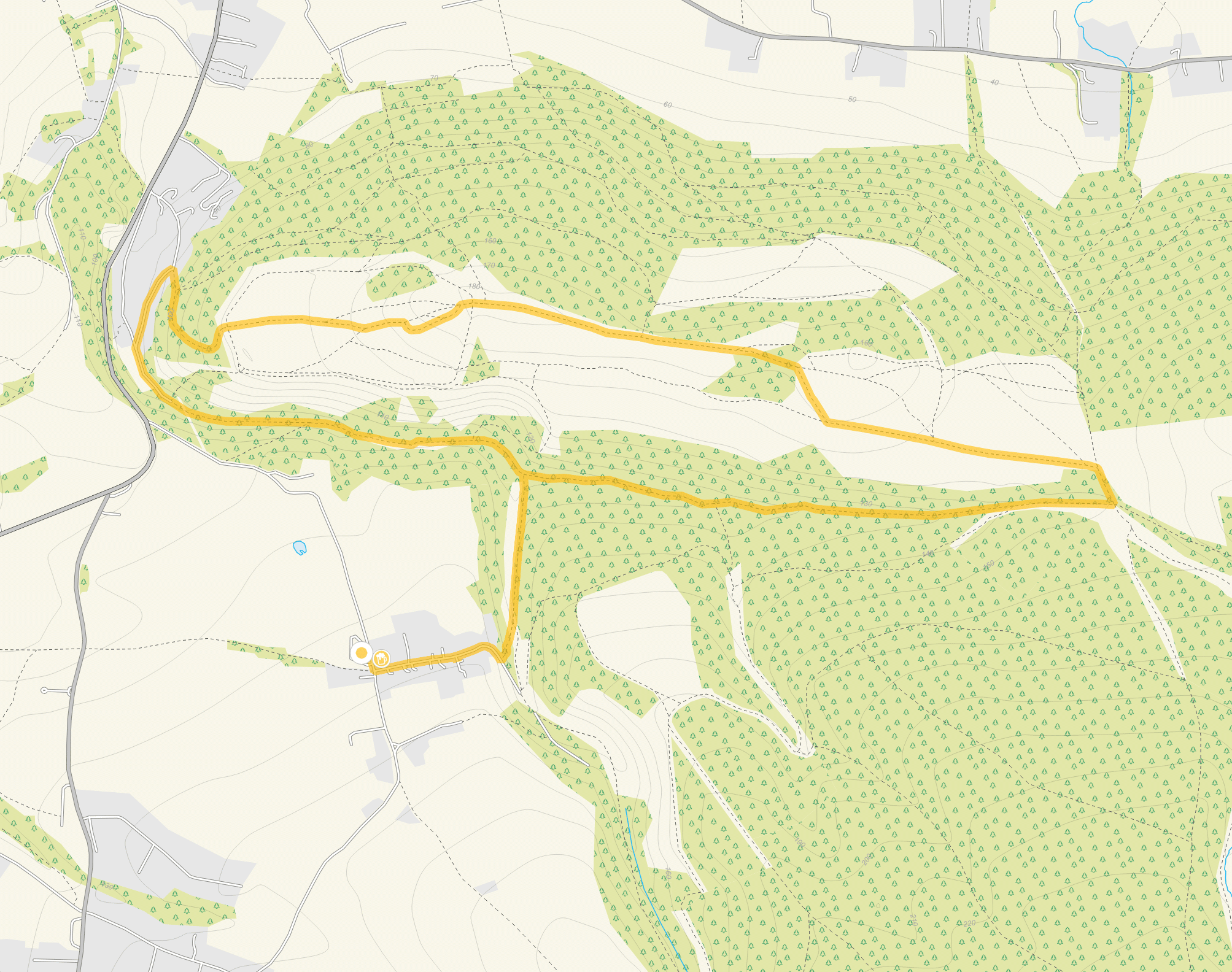 Route map for Dolebury Warren Walk, a 3.75 mile circular walk in Somerset