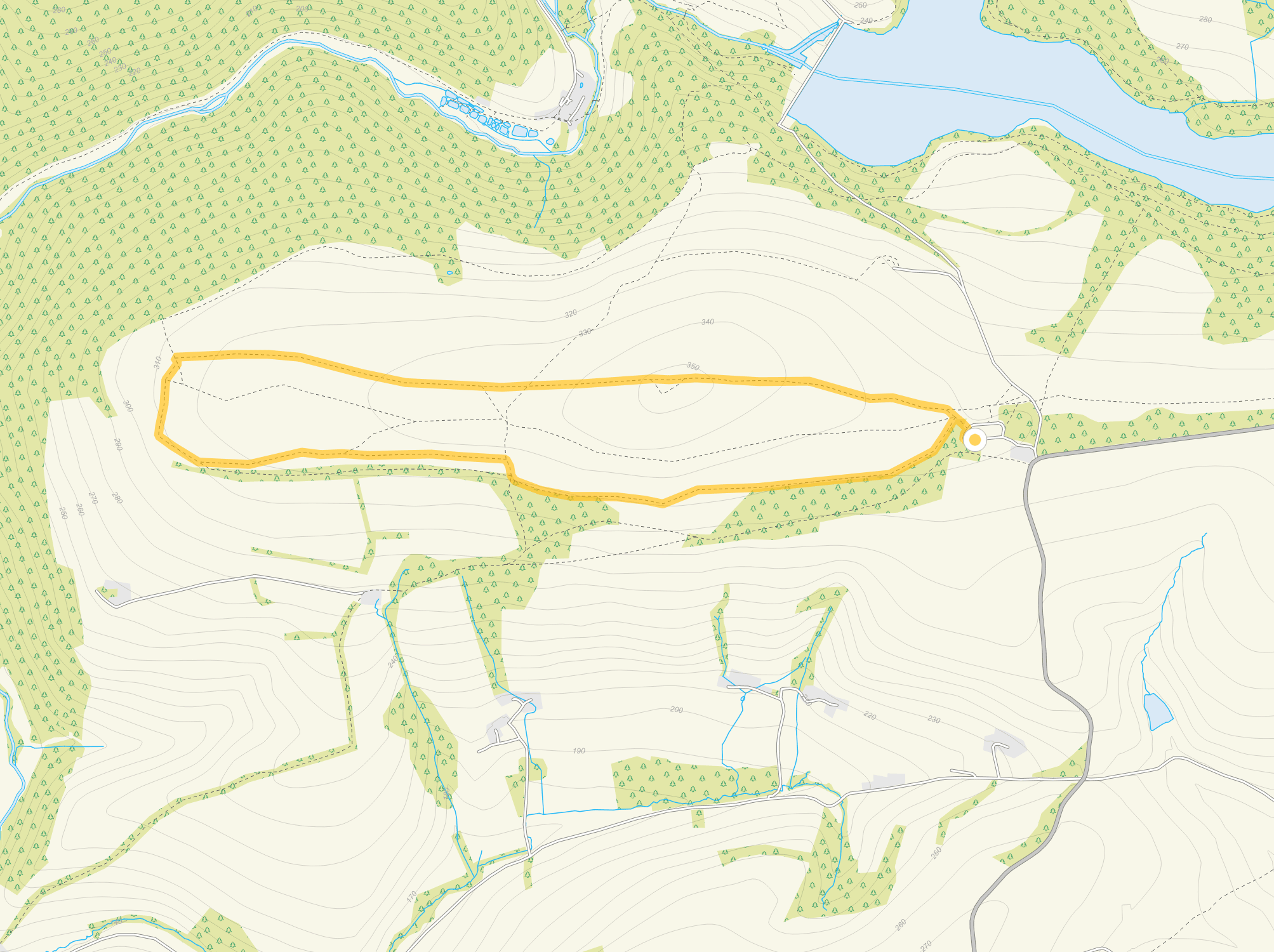 Route map for Haddon Hill Walk 2, a 2.75 mile circular walk in Somerset