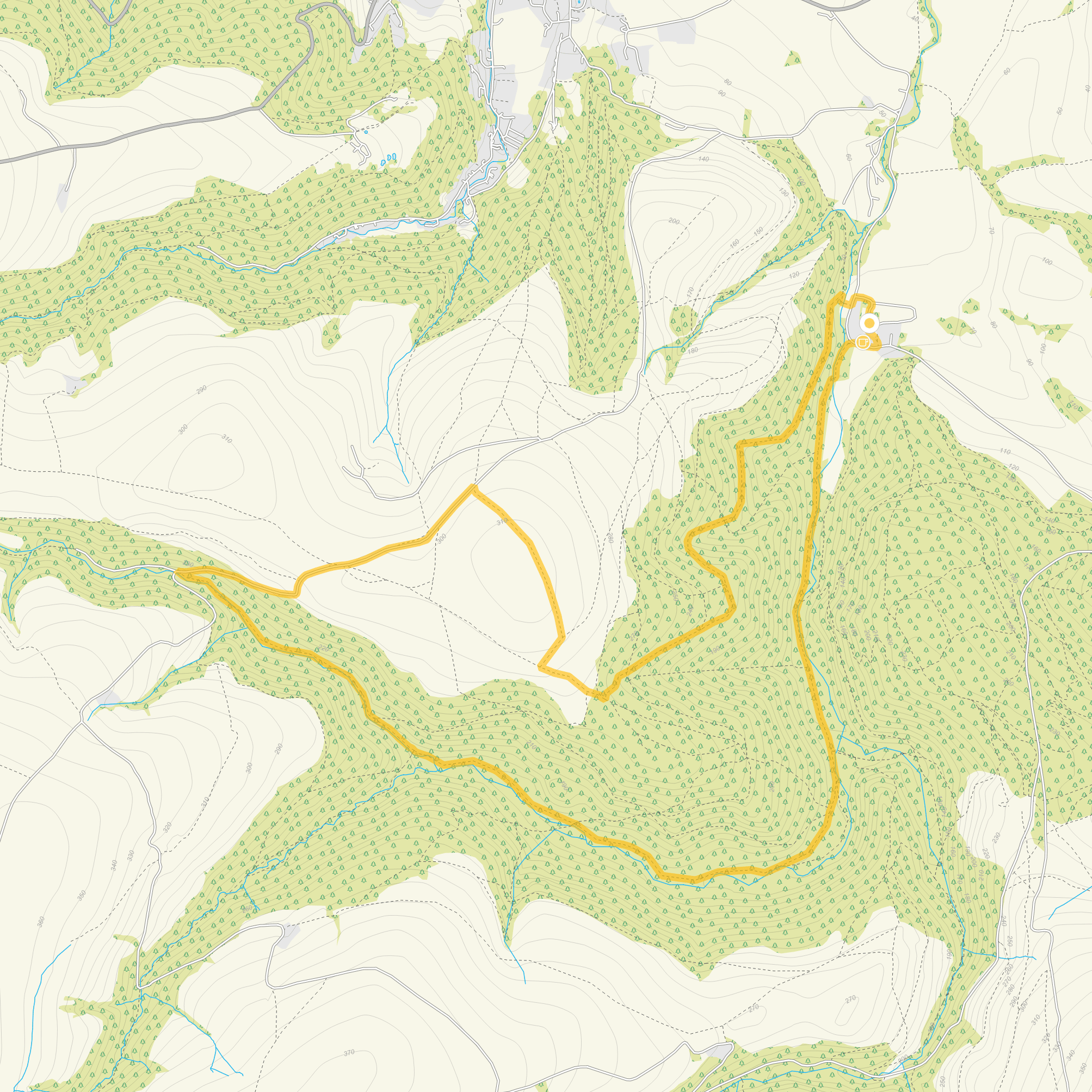Route map for Horner Woods Walk 2, a 5.25 mile circular walk in Somerset