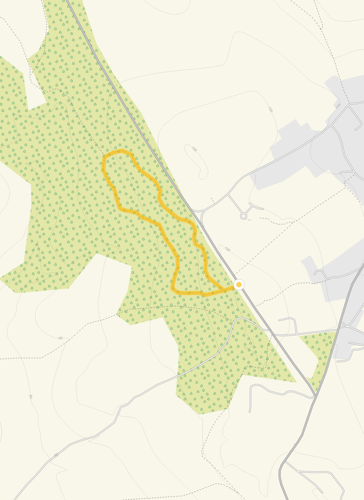 Route map for XXXLangford Heathfield DUPE Walk 1, a 0.75 mile circular walk in Somerset