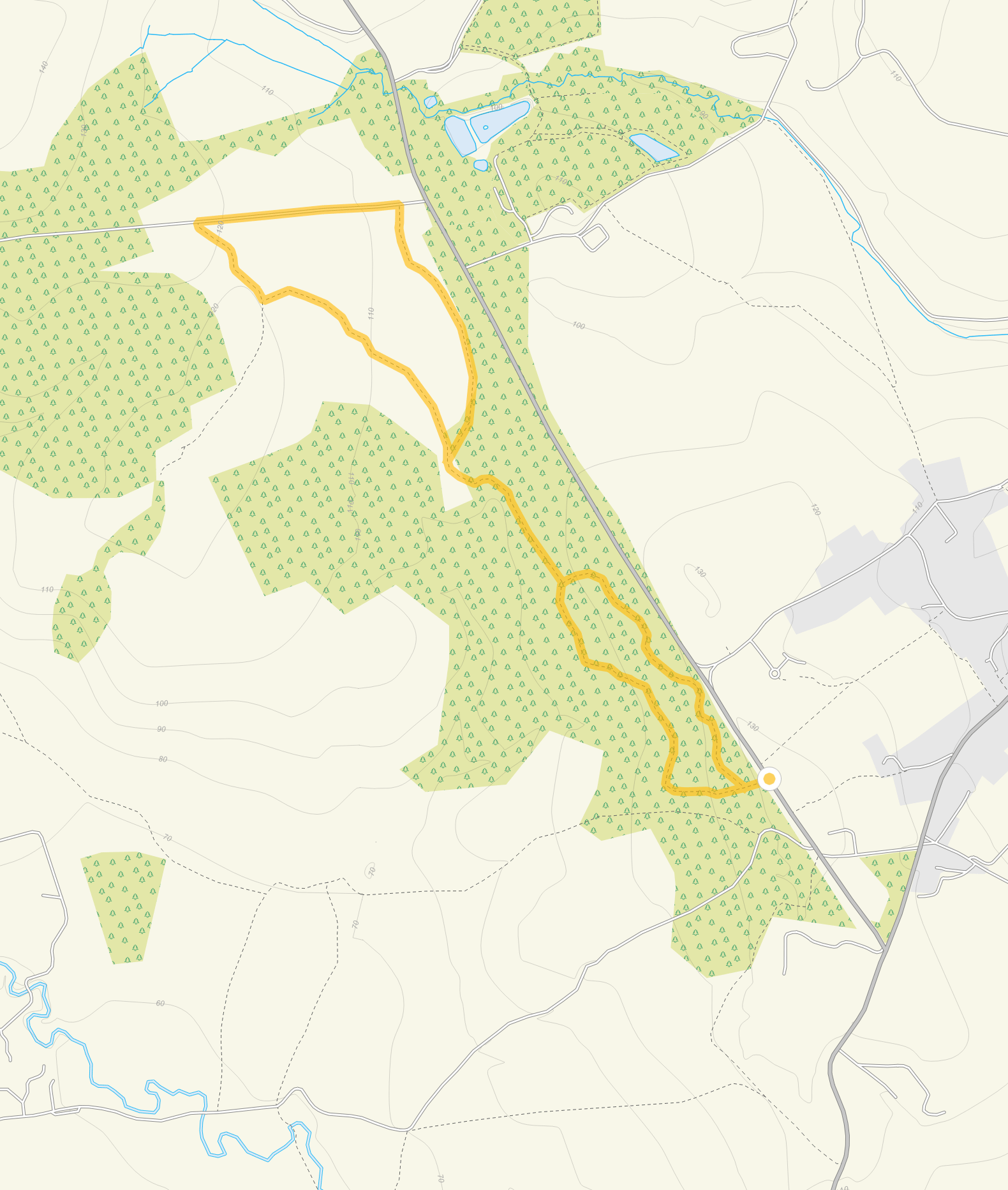 Route map for XXXLangford Heathfield DUPE Walk 2, a 2 mile circular walk in Somerset