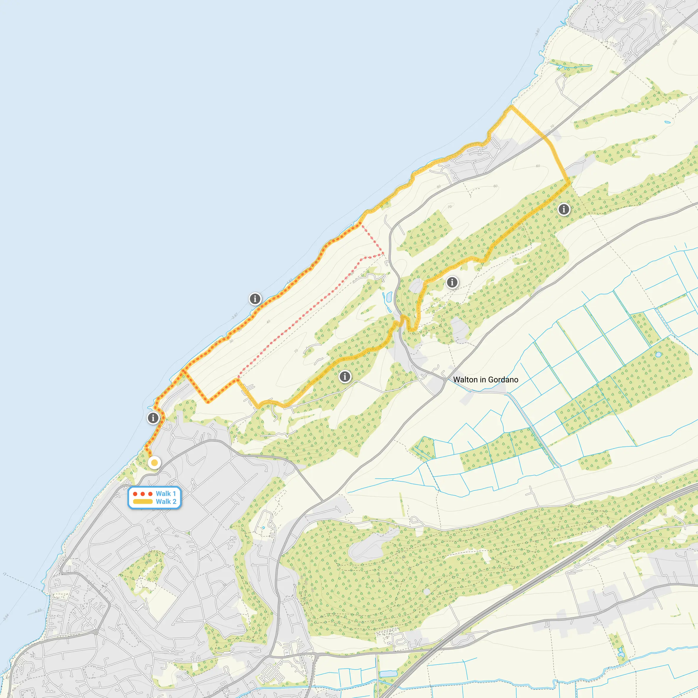 Route map for Ladye Bay Walk 1, a 2.75 mile circular walk in Somerset