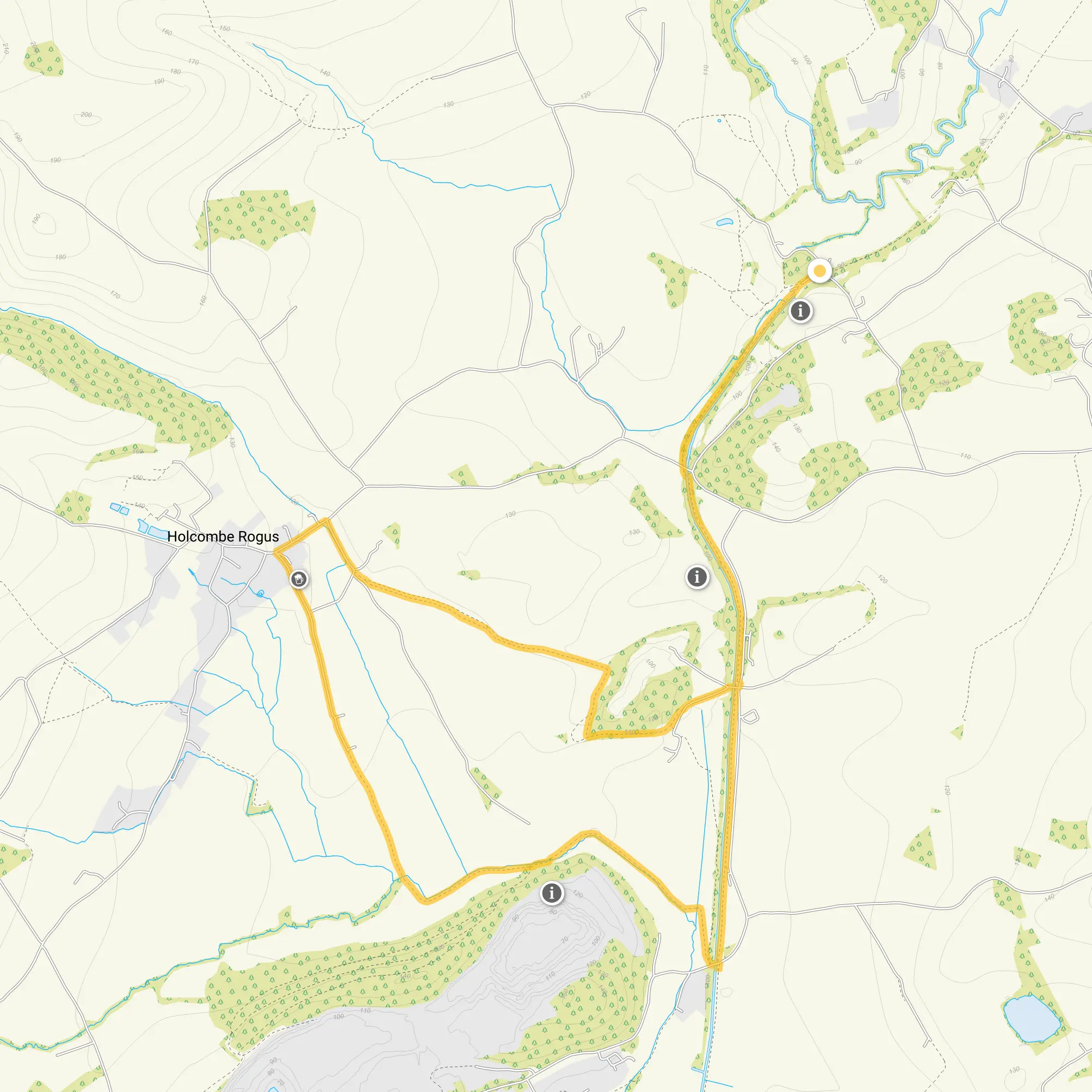Route map for Lowdwells Lock Walk, a 4.5 mile circular walk in Somerset