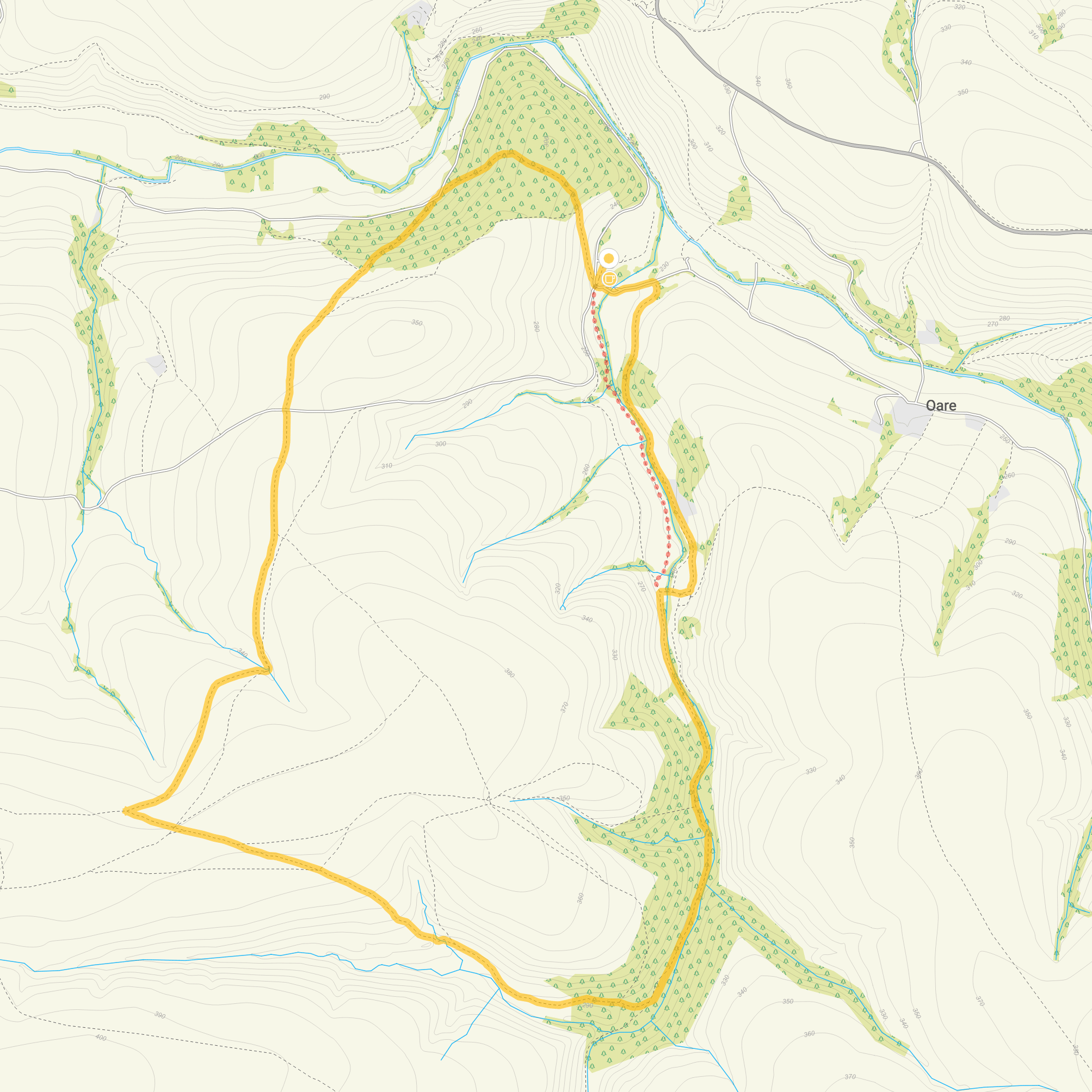 Route map for Malsmead Walk 2, a 4.75 mile circular walk in Somerset