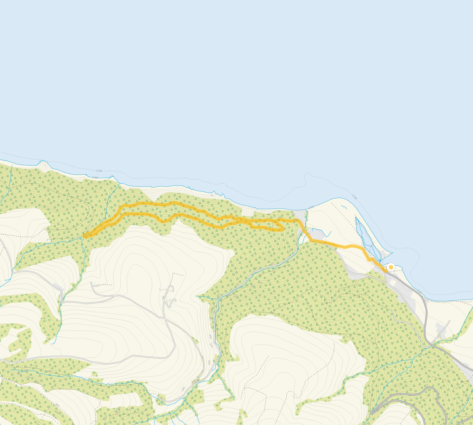 Route map for Porlock Weir Walk 1, a 3.5 mile circular walk in Somerset