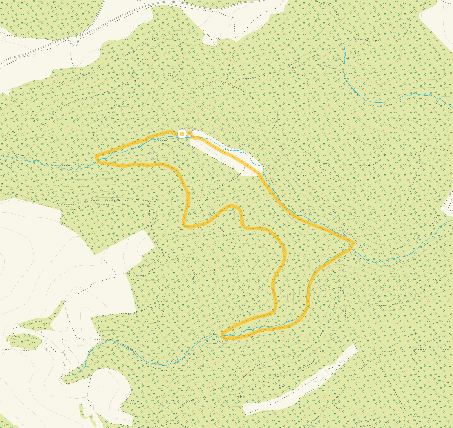 Route map for Ranscombe Forest Walk 2, a 2.25 mile circular walk in Somerset