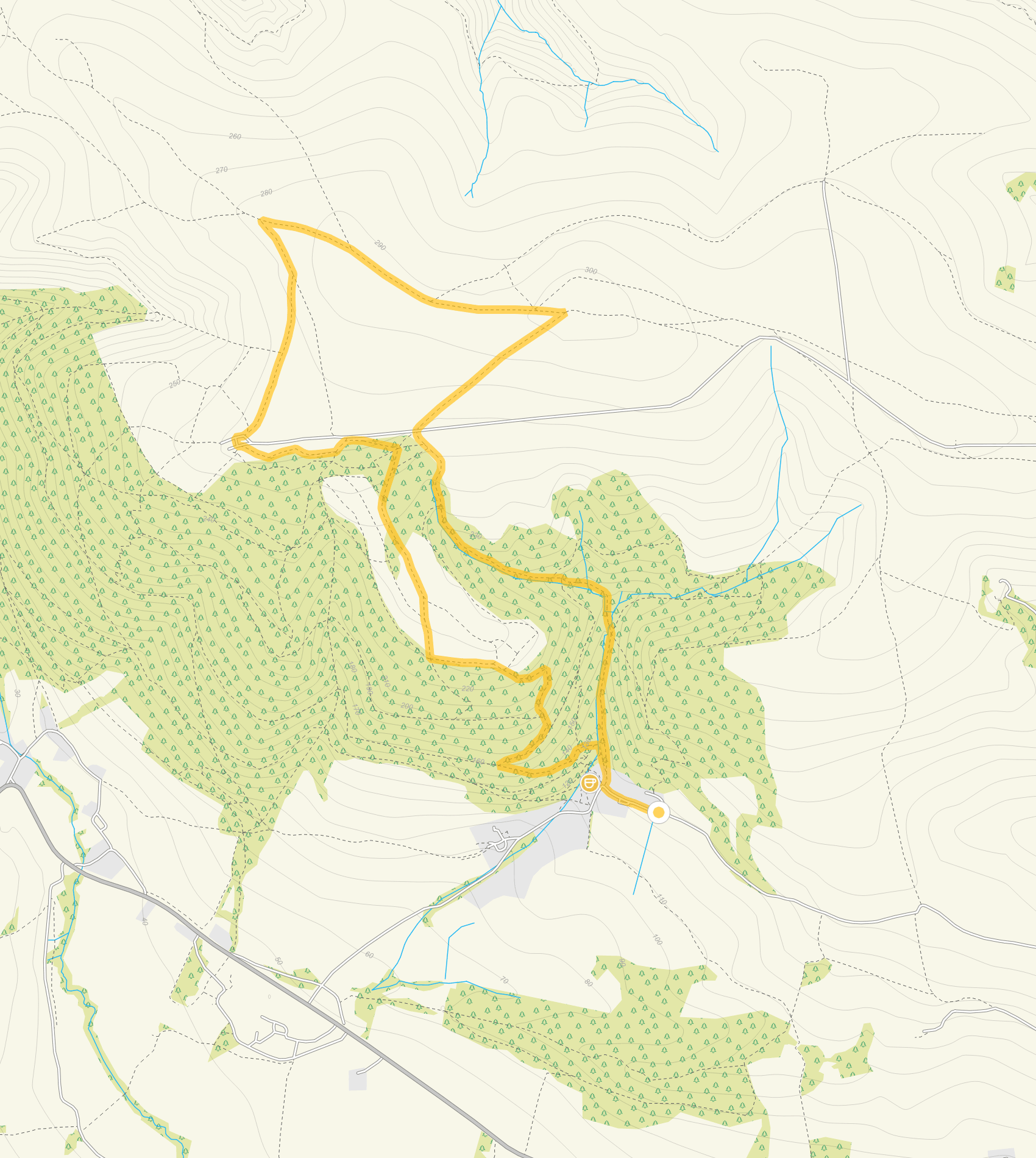 Route map for Selworthy Beacon Walk 1, a 2 mile circular walk in Somerset