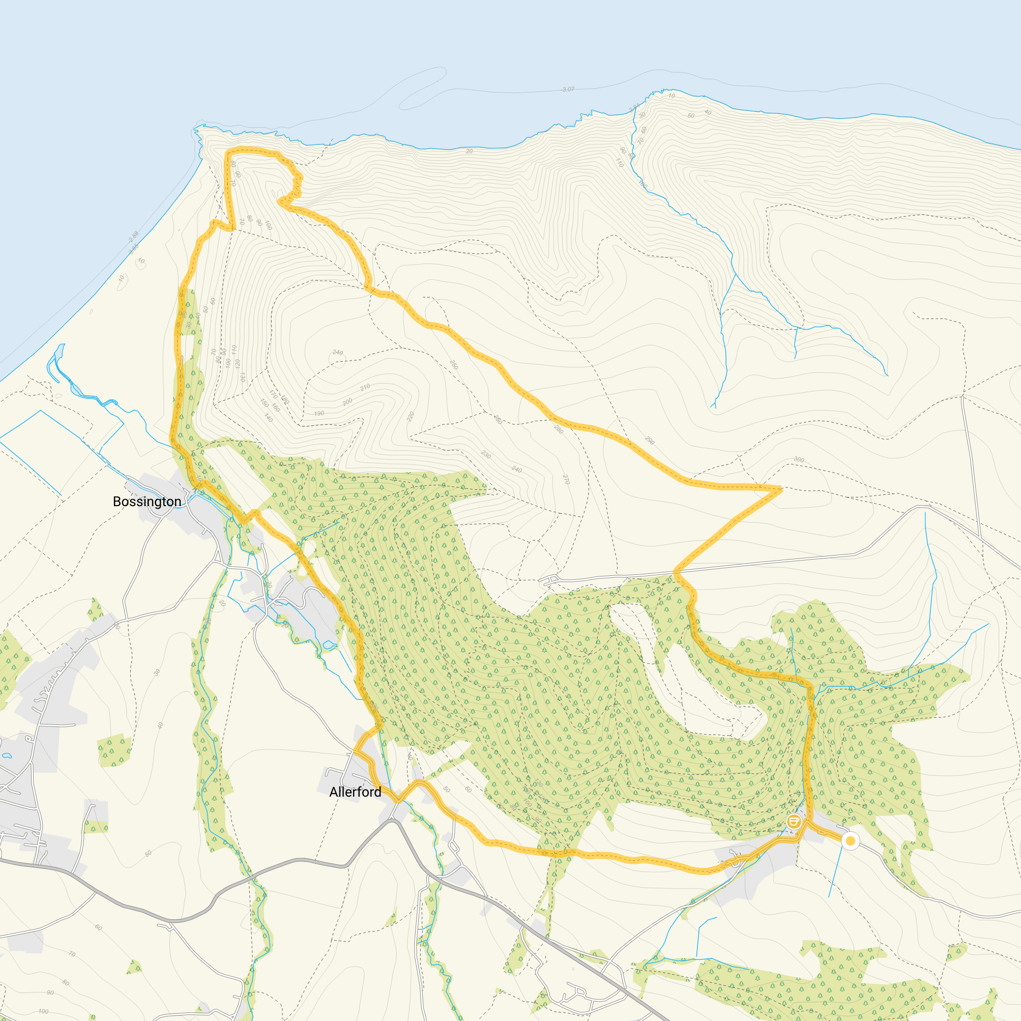 Route map for Selworthy Beacon Walk 2, a 5.75 mile circular walk in Somerset