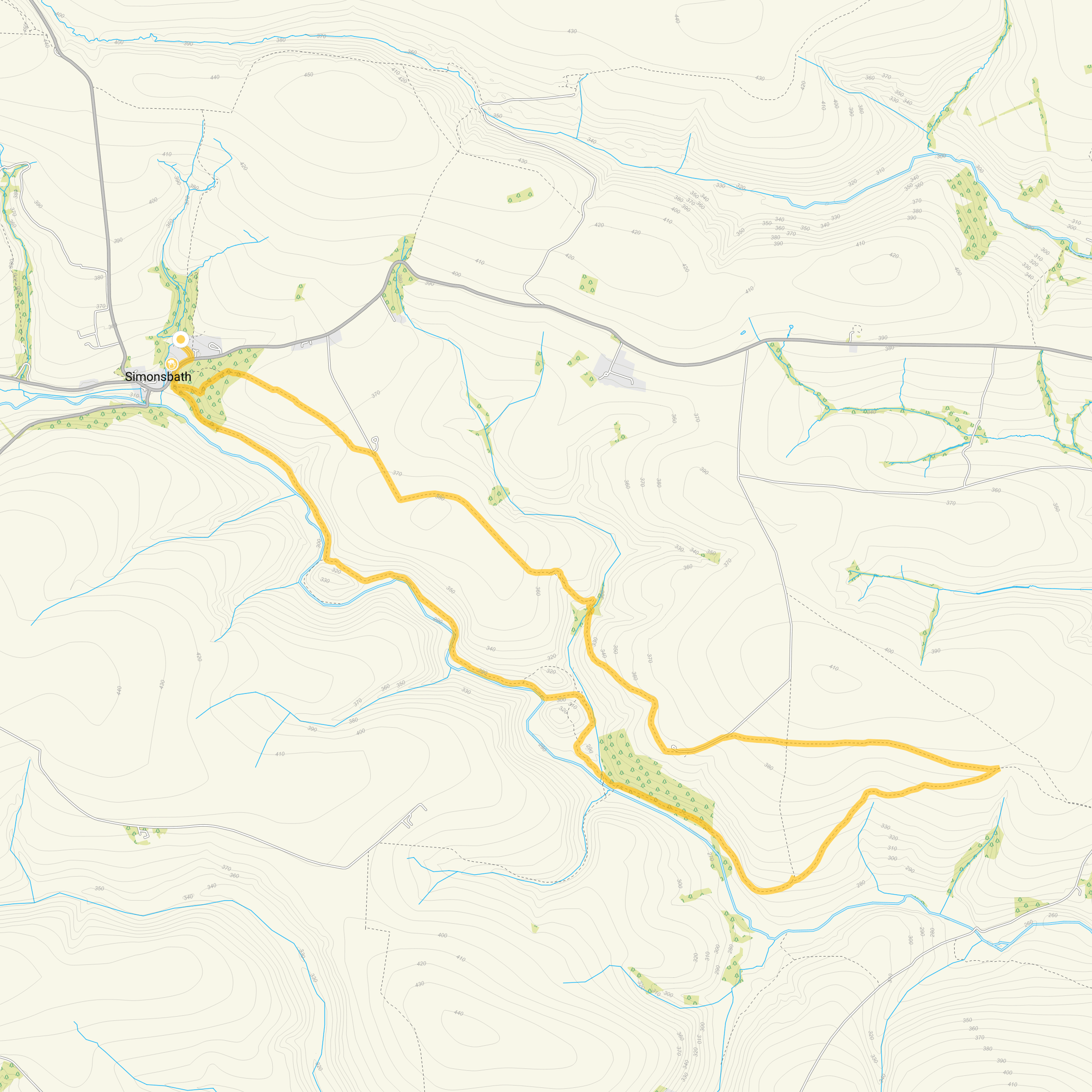 Route map for Simonsbath Walk 2, a 6.75 mile circular walk in Somerset