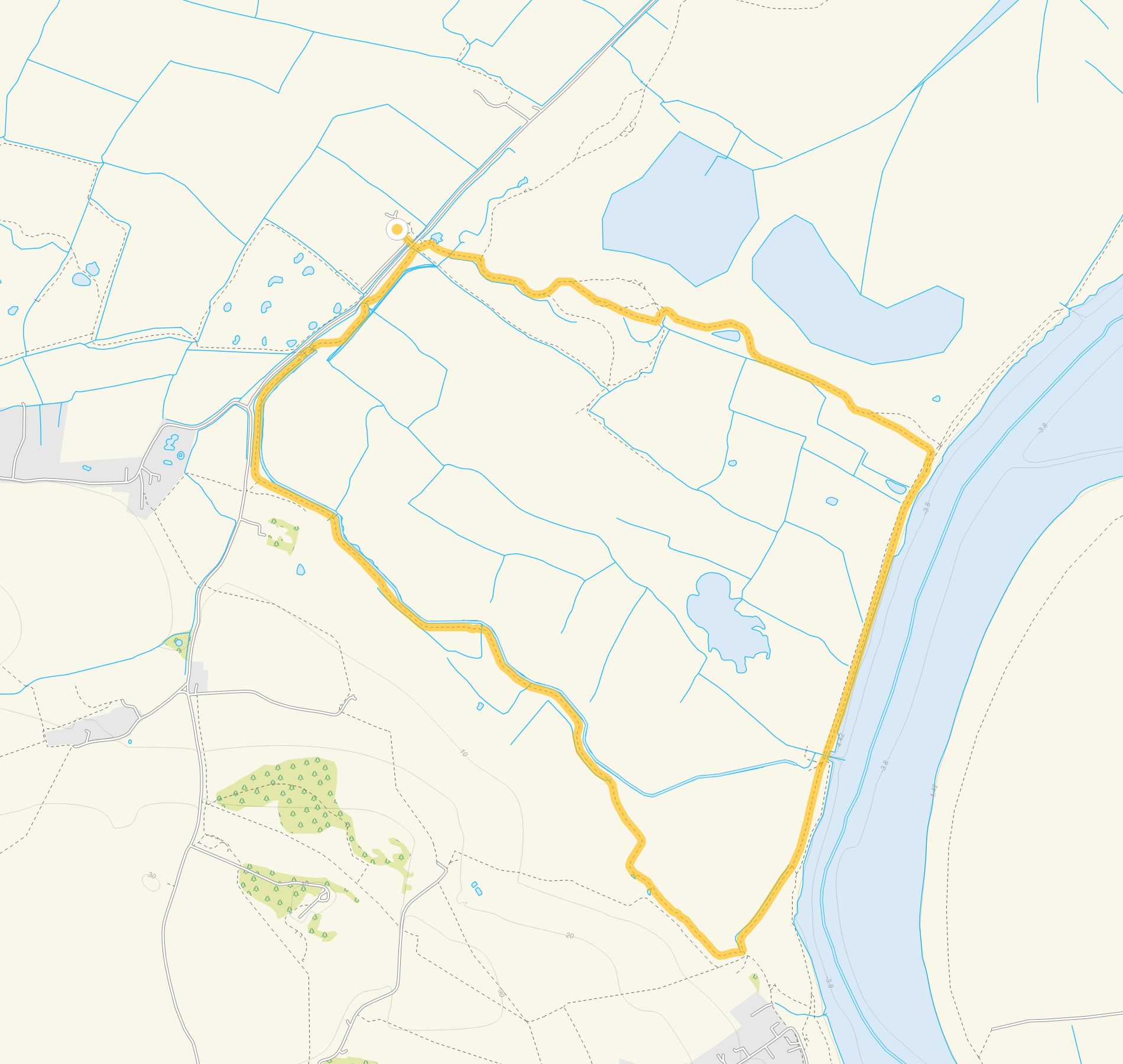 Route map for Steart Marshes Walk 1, a 3 mile circular walk in Somerset