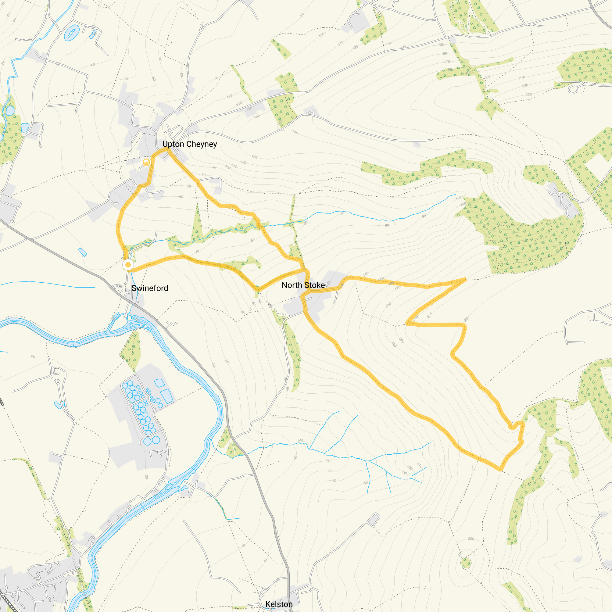 Route map for Swineford Walk 2, a 5 mile circular walk in Somerset